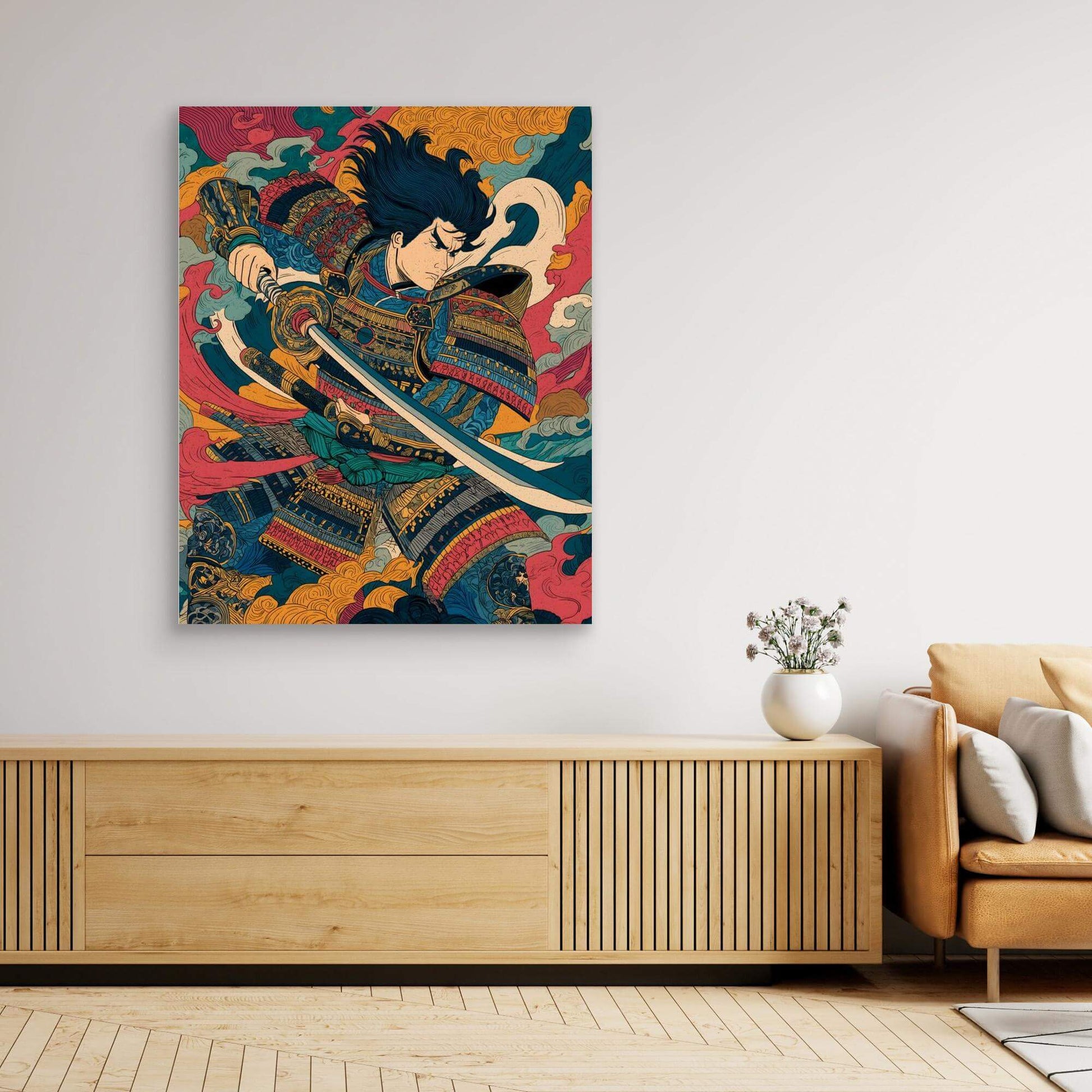 Colorful Samurai Warrior Ukiyo-e Art Print Poster