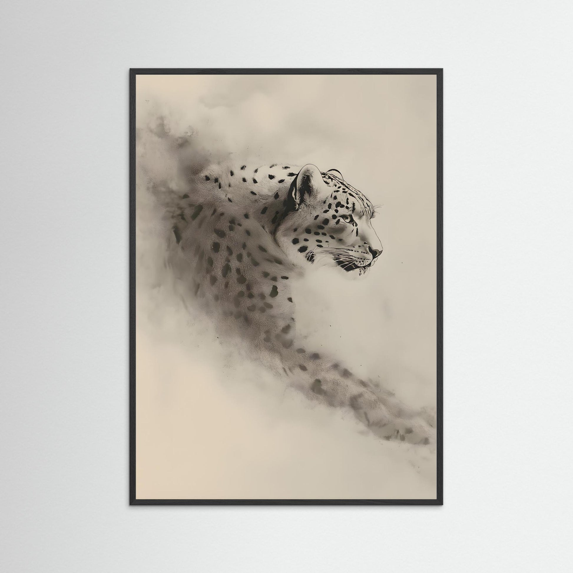 Silent Leopard – Minimalist Wildlife Wall Print