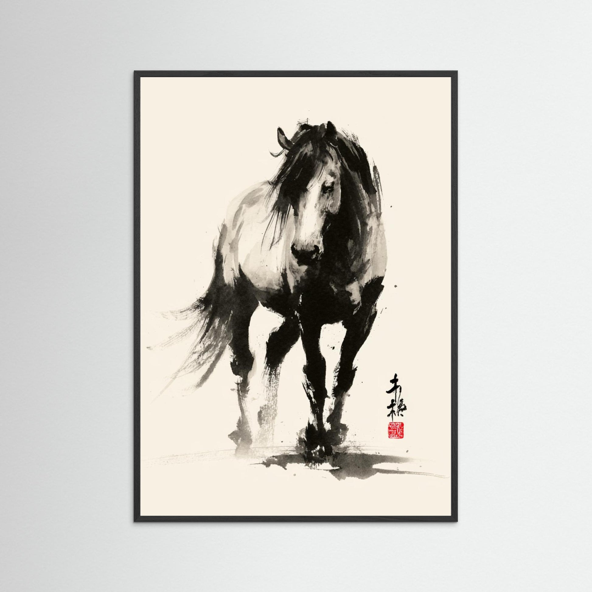 Unbroken Spirit – Minimalist Ink Horse Wall Art