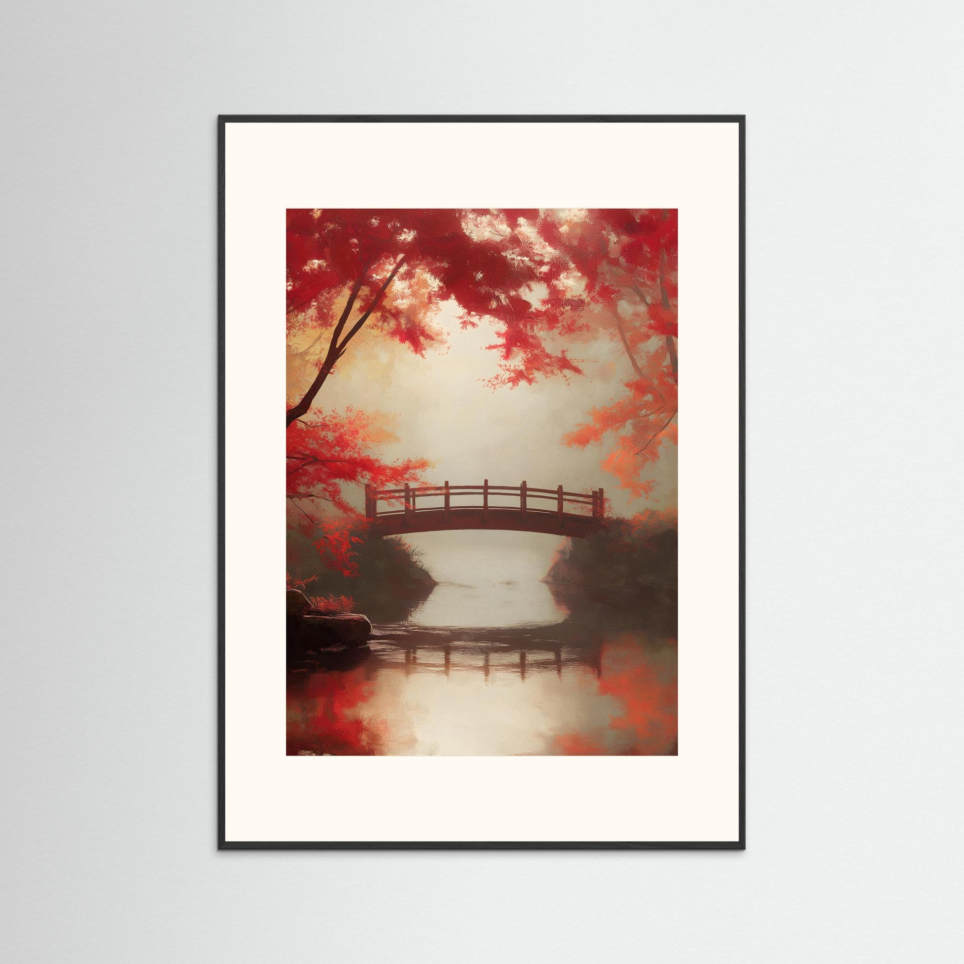 Autumn Japanese Bridge Landscape