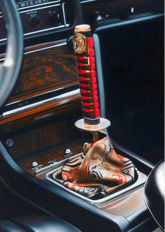 Katana Sword Car Shift Knob JDM Interior Art Print