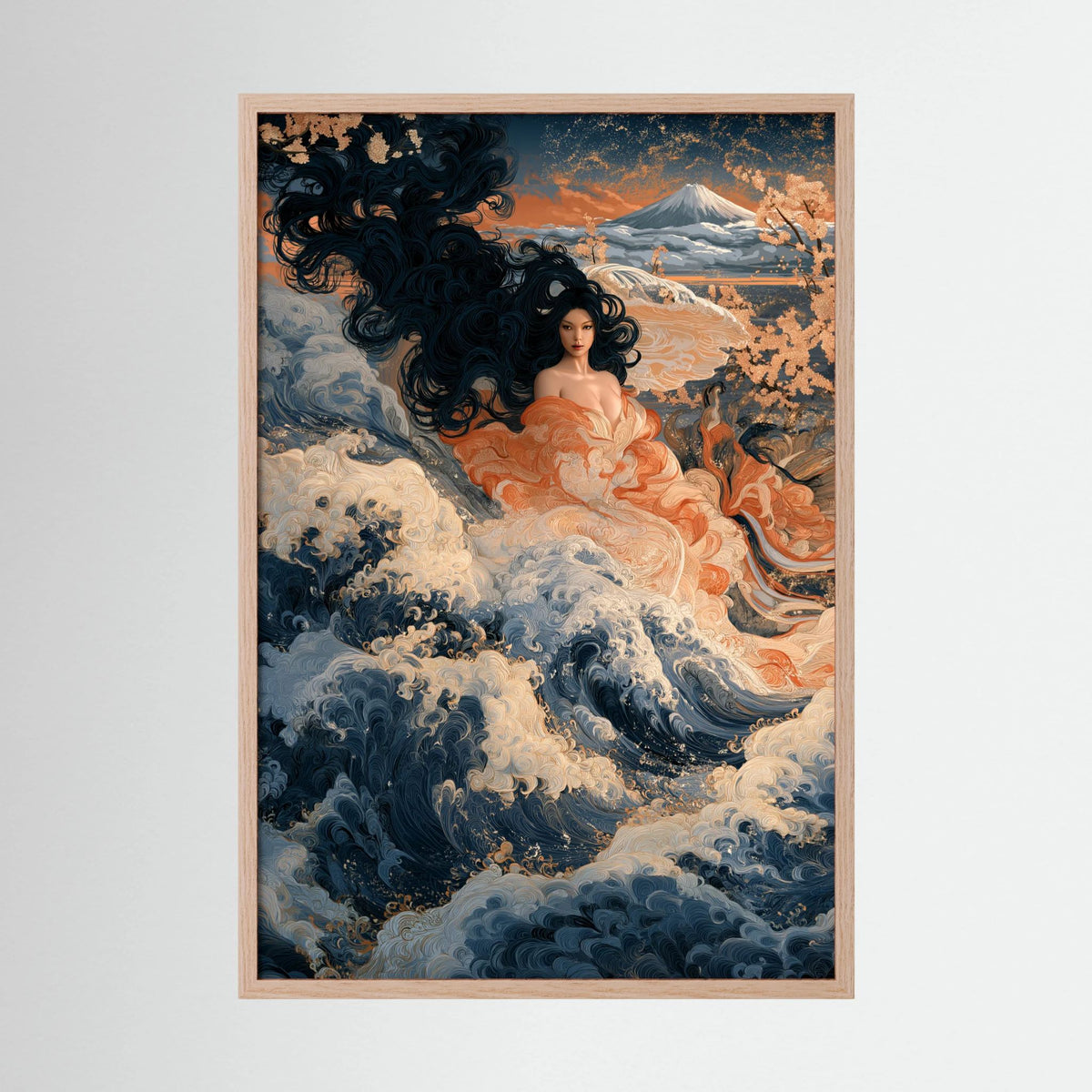 Ocean Goddess of Fuji – Japanese Wave & Mount Fuji Wall Art