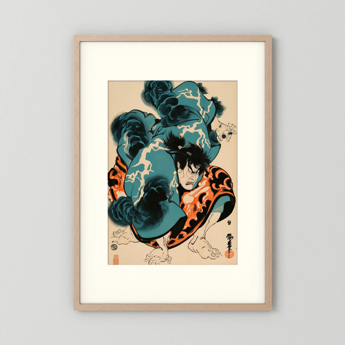 Japanese Kabuki Warrior Wall Art – Ukiyo-e Style Print