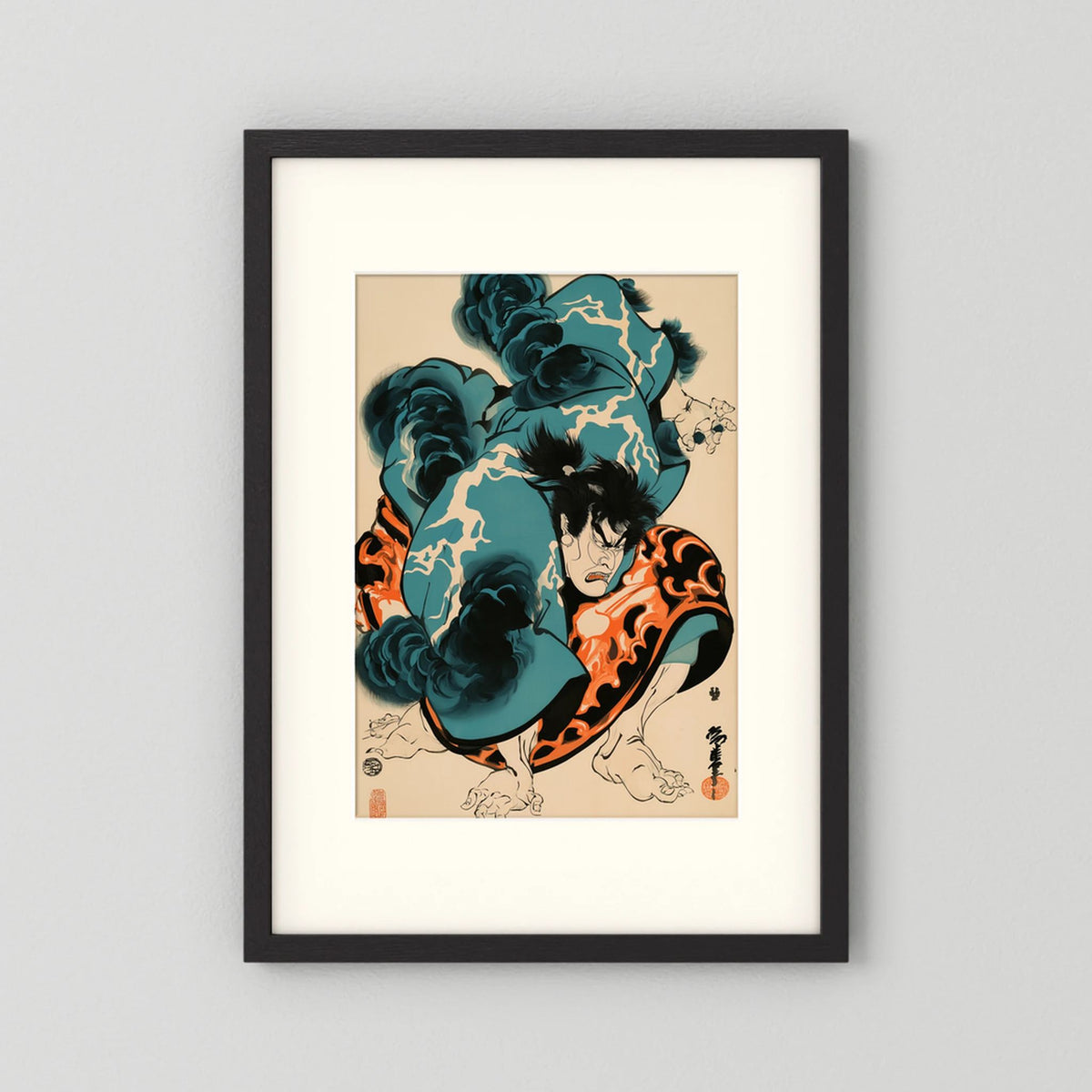 Japanese Kabuki Warrior Wall Art – Ukiyo-e Style Print