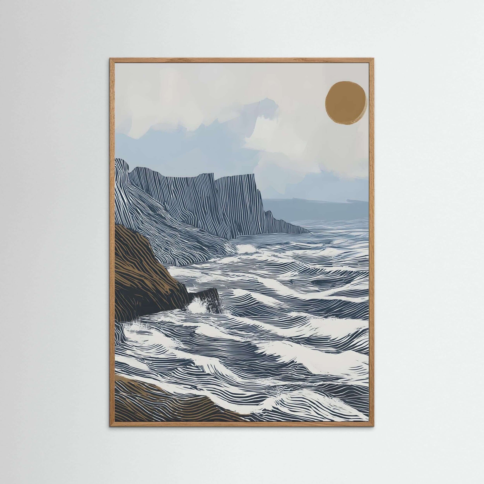 coastal cliff art print-Edge of Still Water 