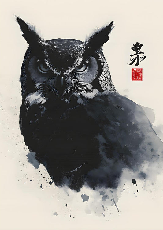 Silent Guardian – Minimalist Owl Wall Art