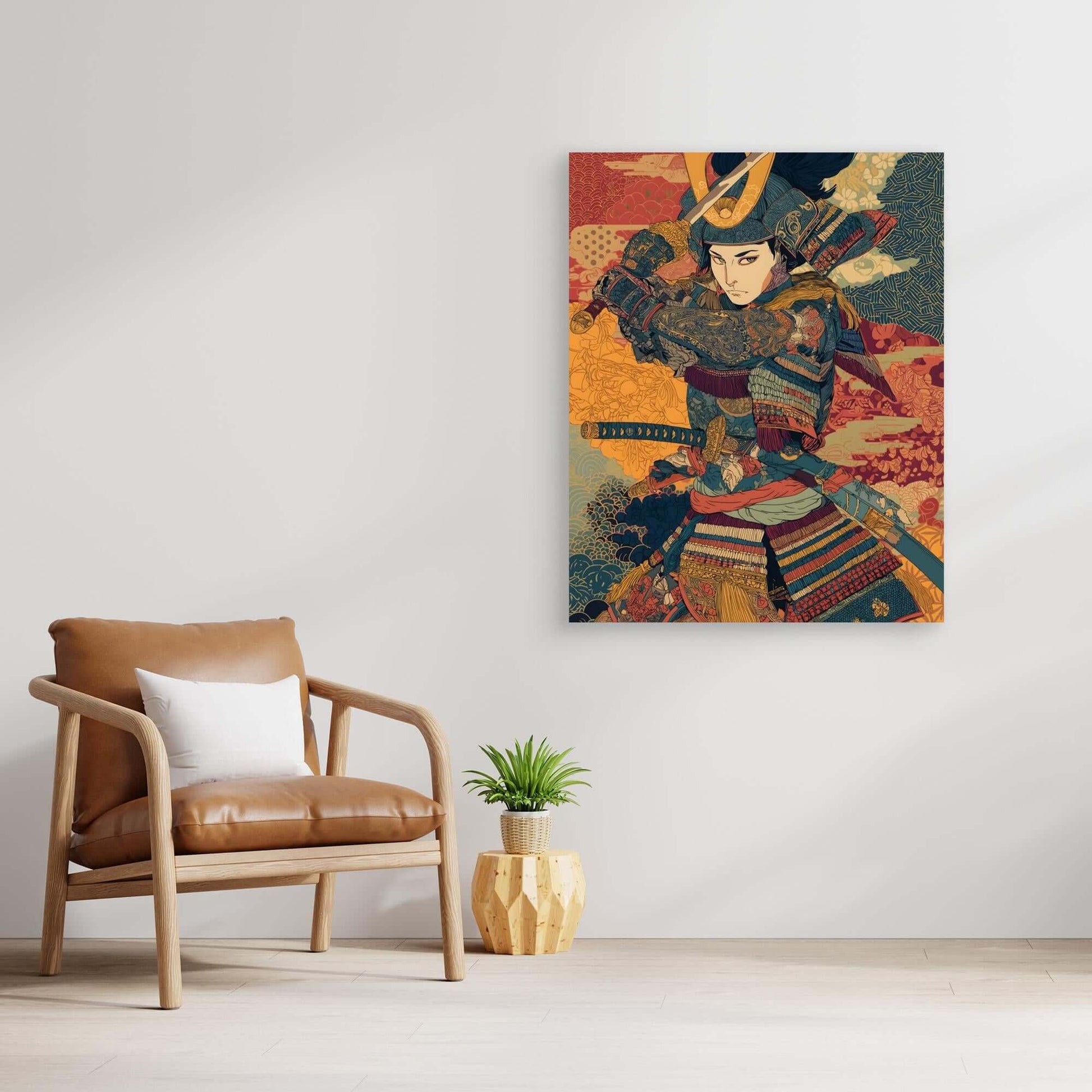 Japanese Warrior Woman Katana Ukiyo-e Poster