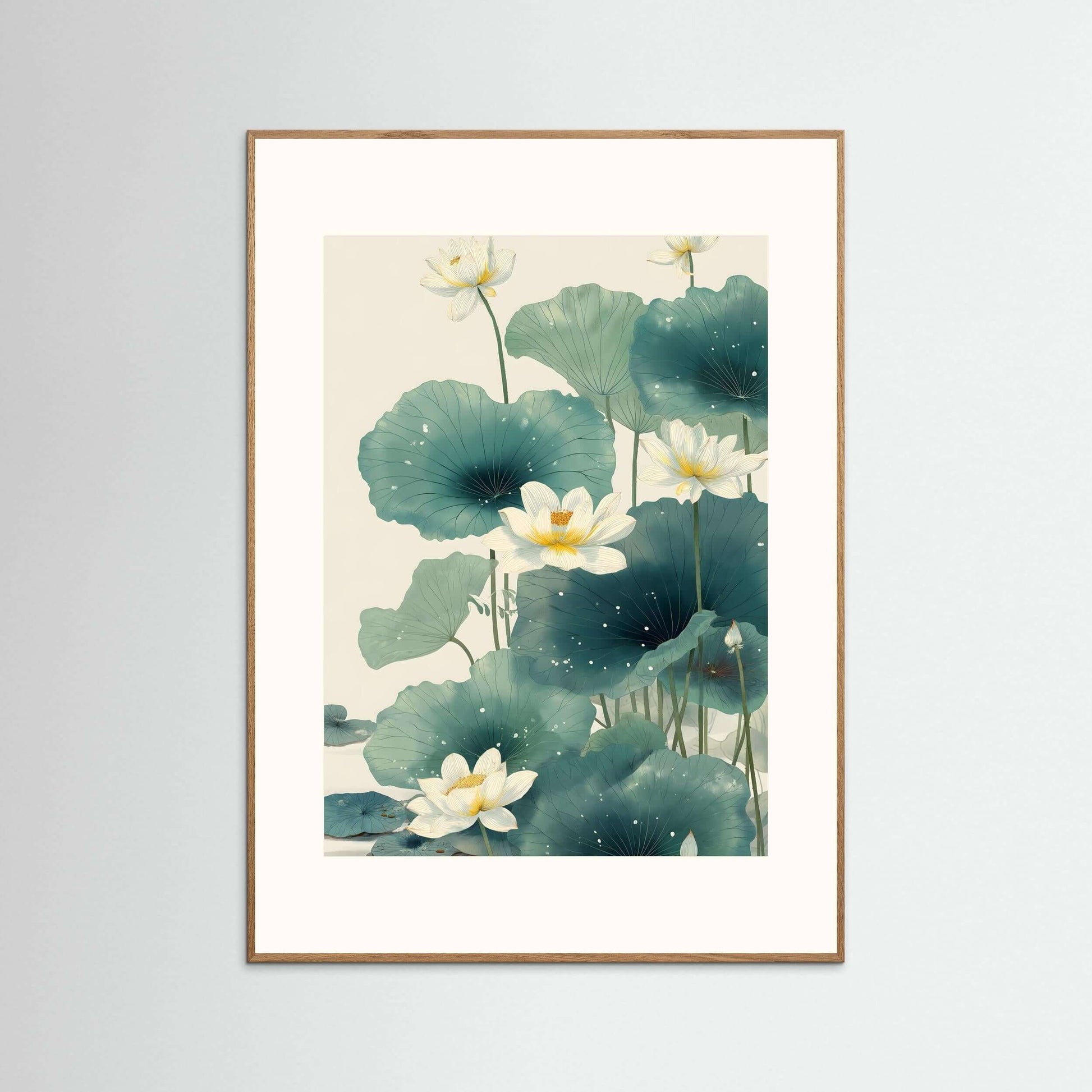  Japandi botanical wall art-Lotus Stillness