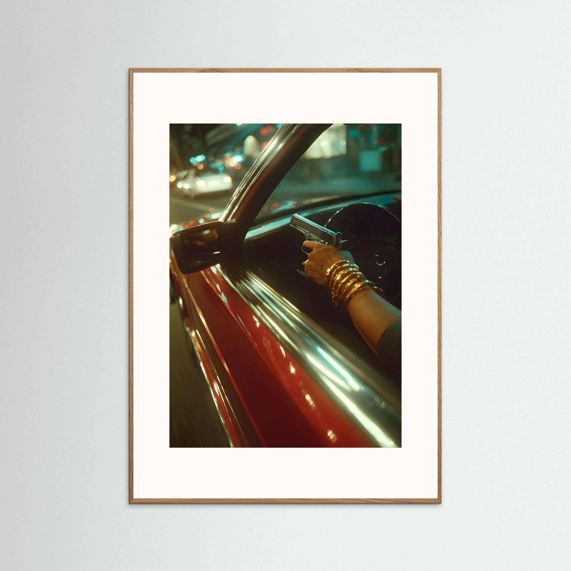  cinematic car wall art-Midnight Drive Tension Wall Art