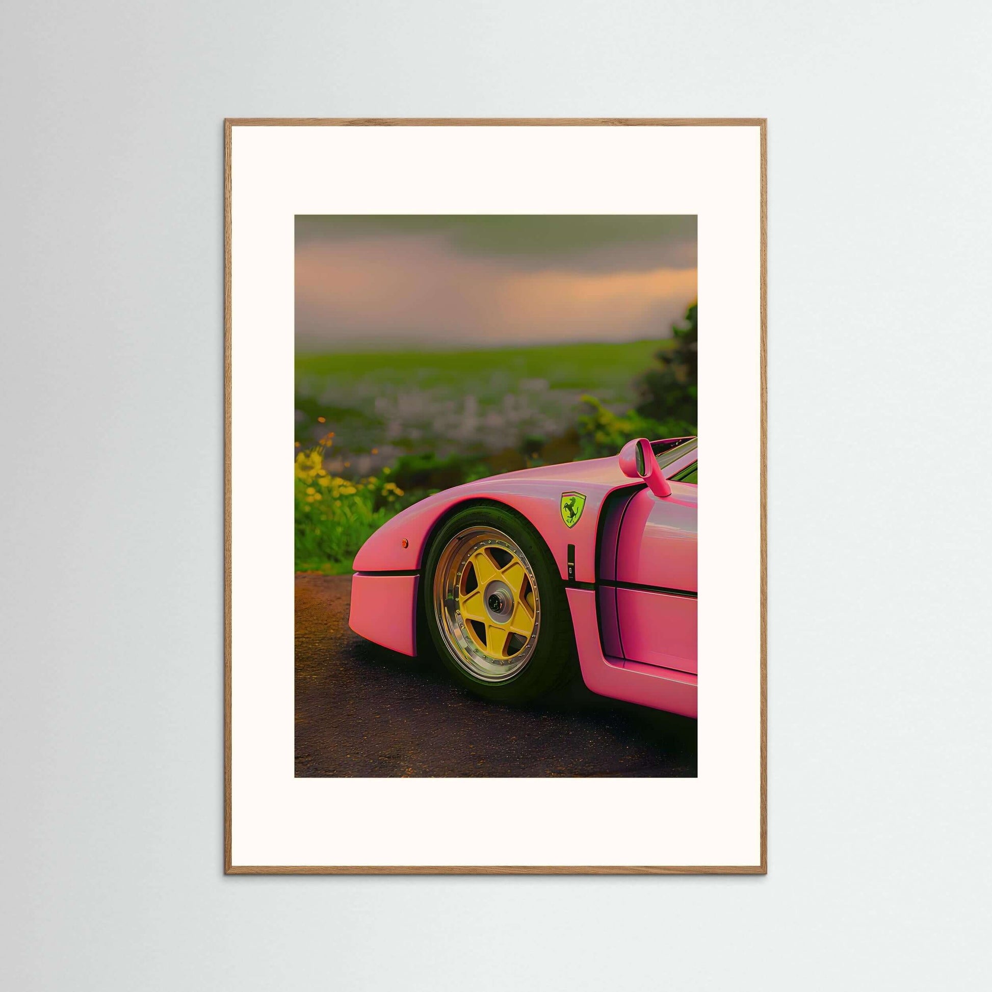  pink supercar wall art-Pink Supercar Detail Wall Art