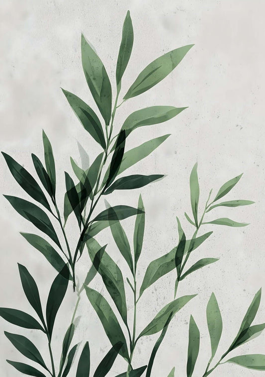 Quiet Leaves – Japandi-Inspired Minimalist Botanical Wall Art Print