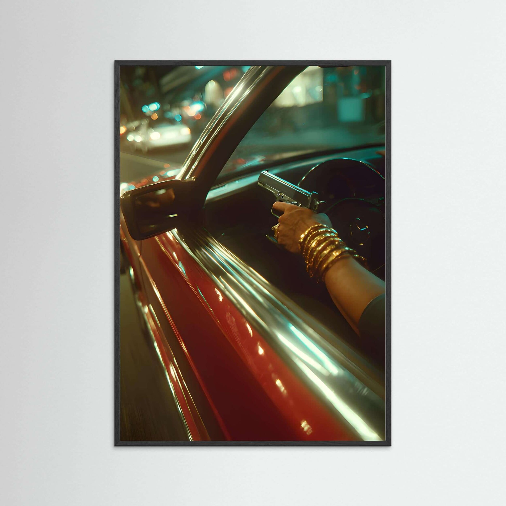  cinematic car wall art-Midnight Drive Tension Wall Art