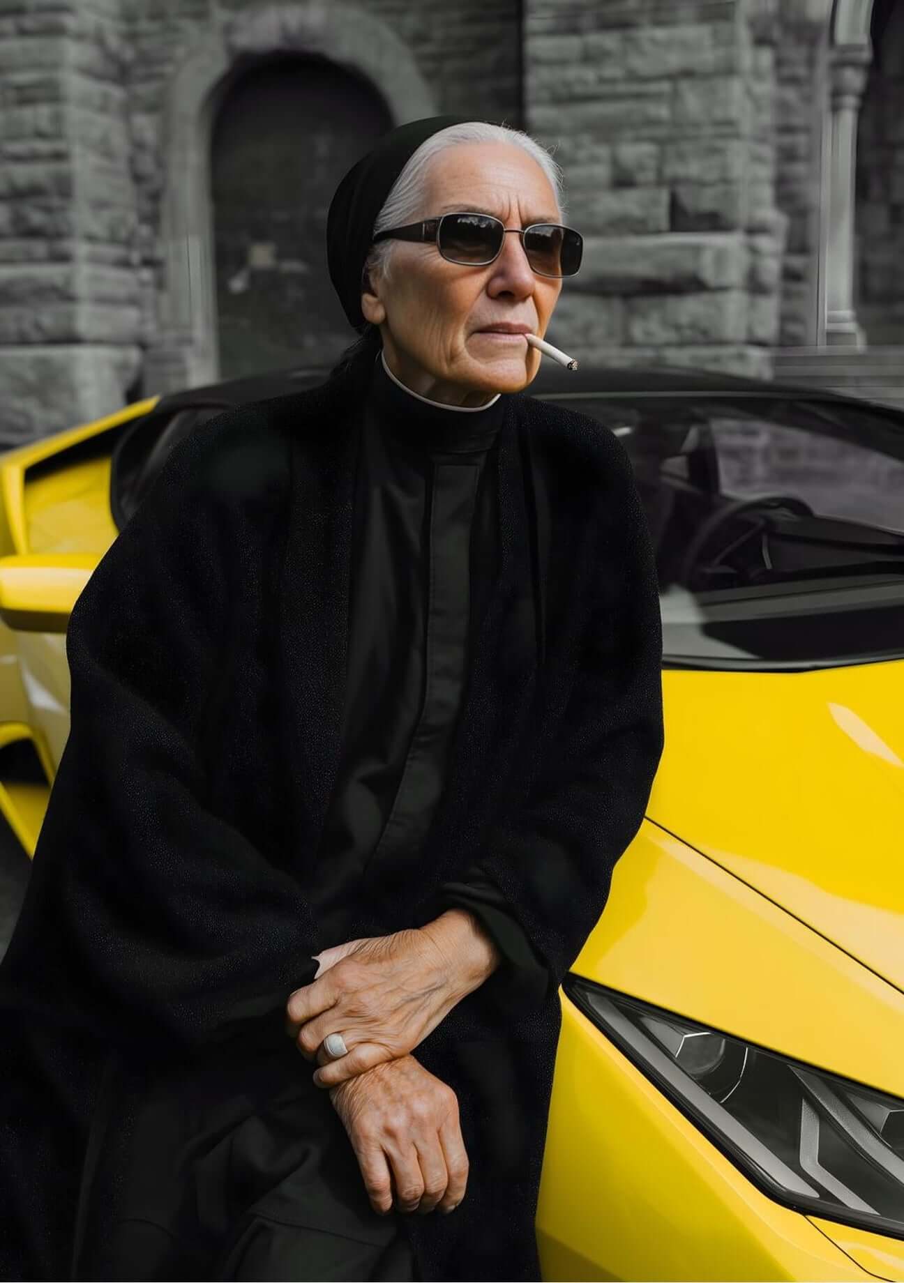 cinematic nun wall art-Rebel Nun Wall Art 