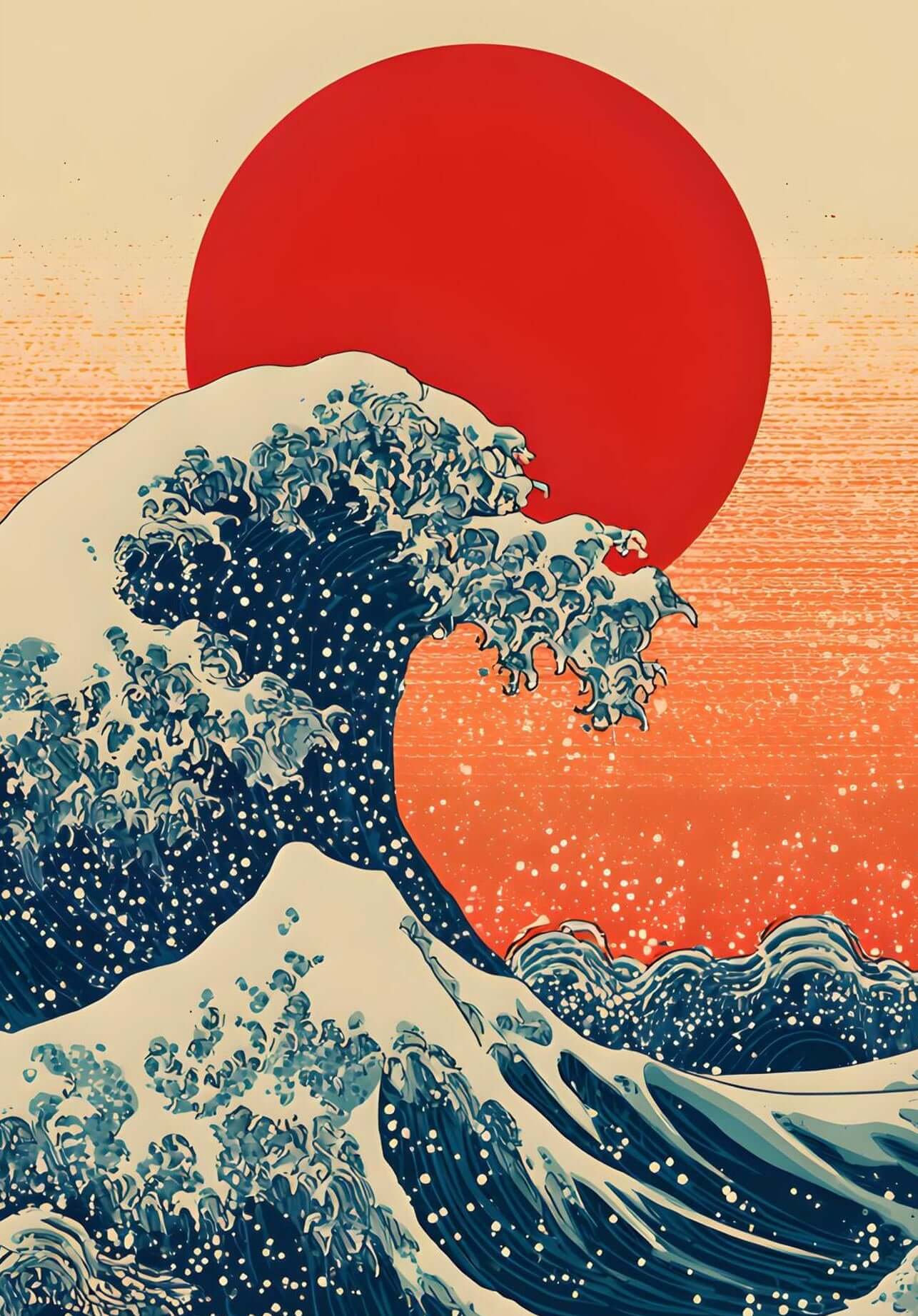 Japanese wave wall art-Ocean Wave Print 