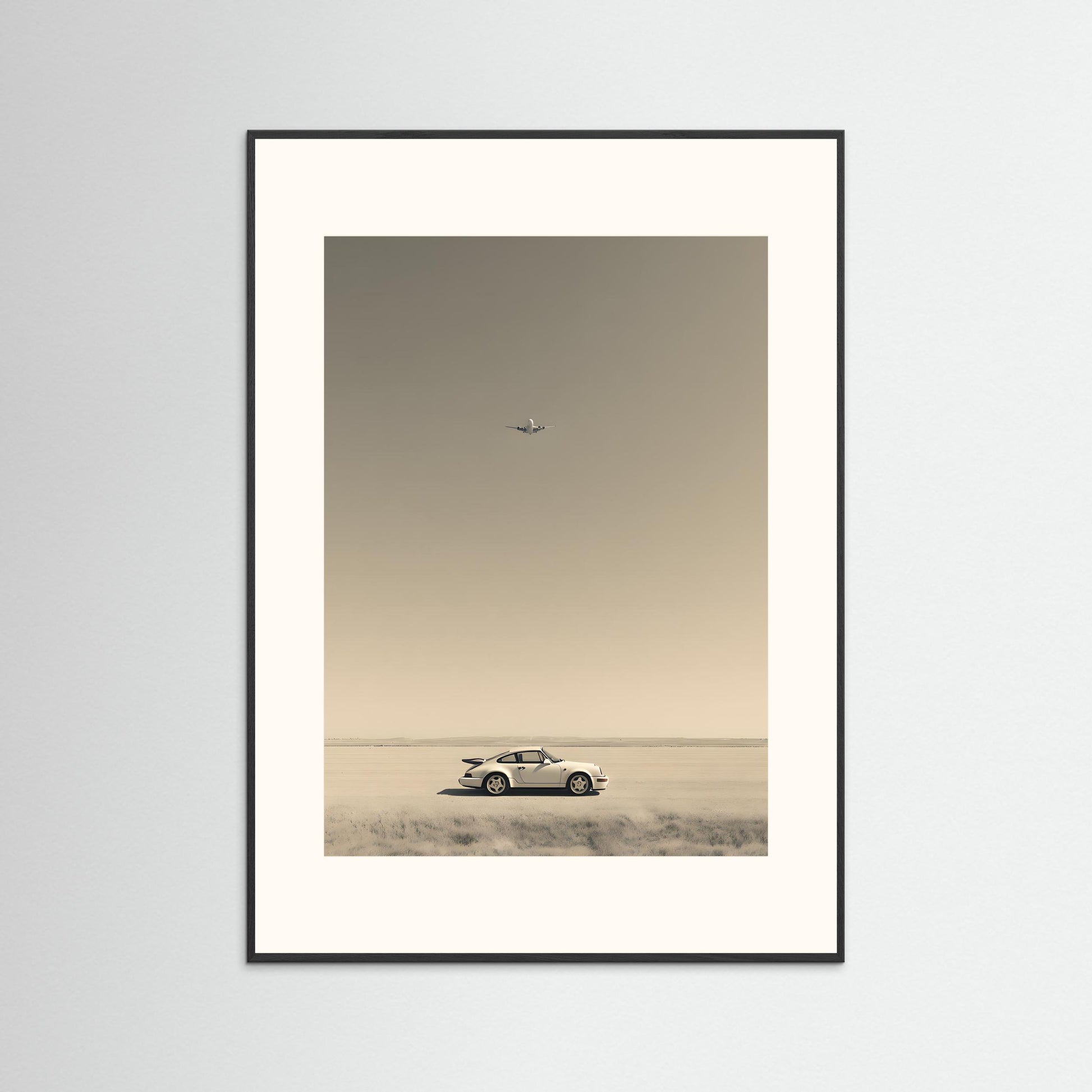 Minimalist Porsche 911 Desert Landscape