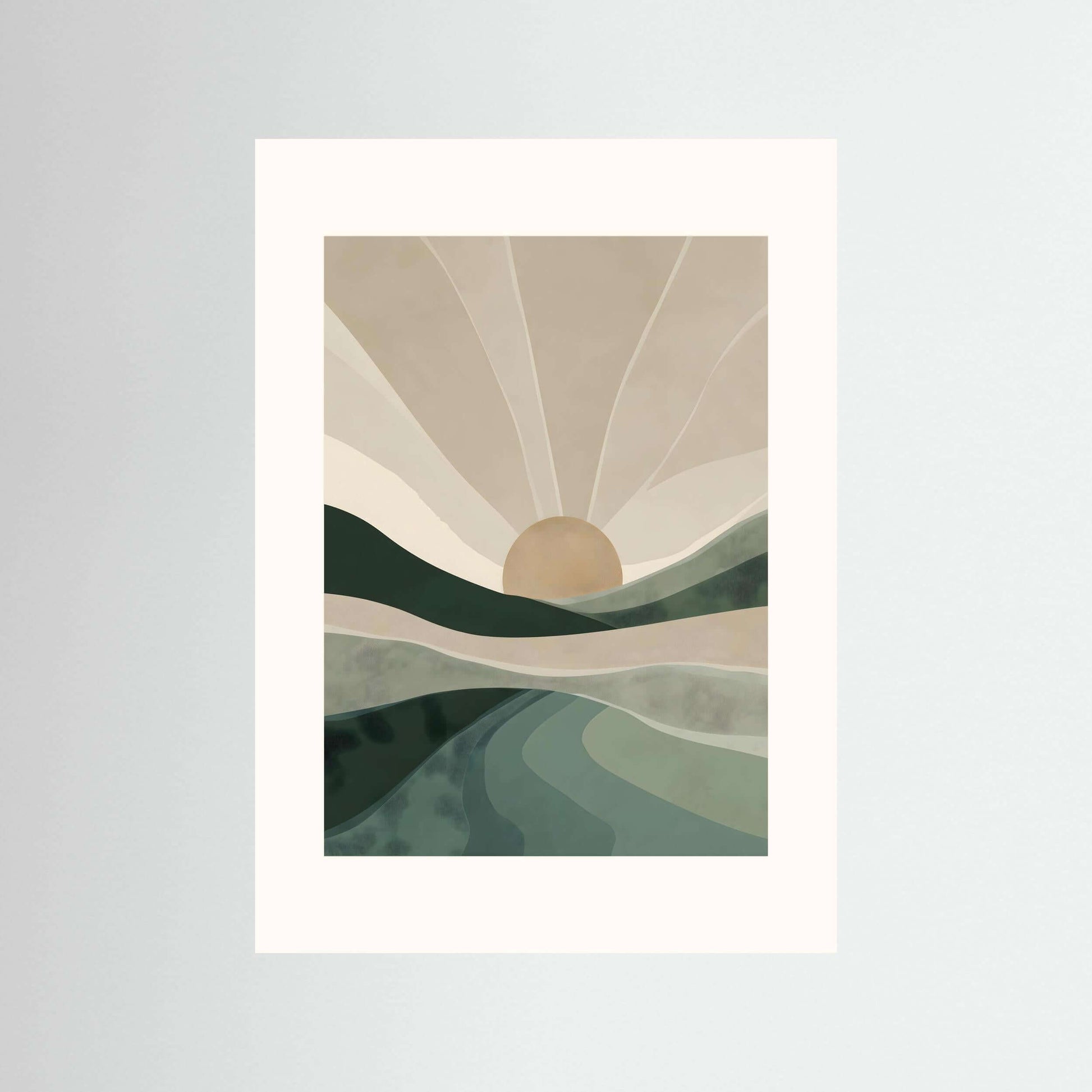 Japandi minimalist landscape art-Quiet Horizon 