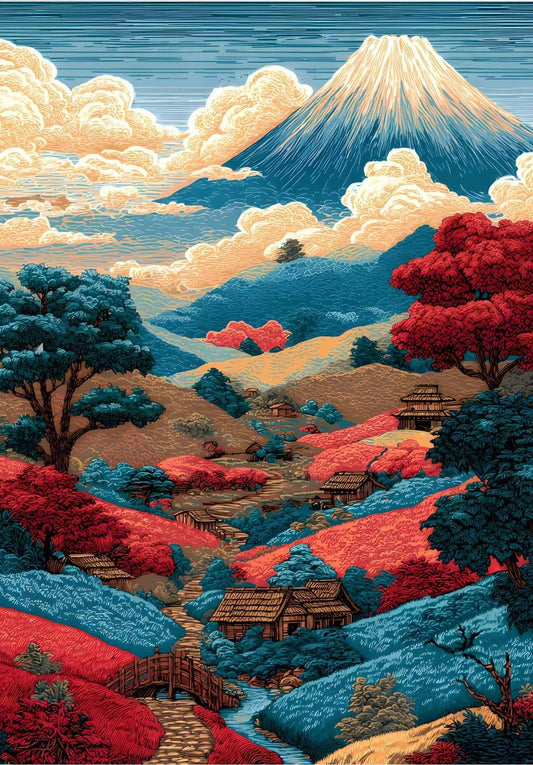 Japanese fine art print Mount Fuji-Autumn Valley of Fuji 