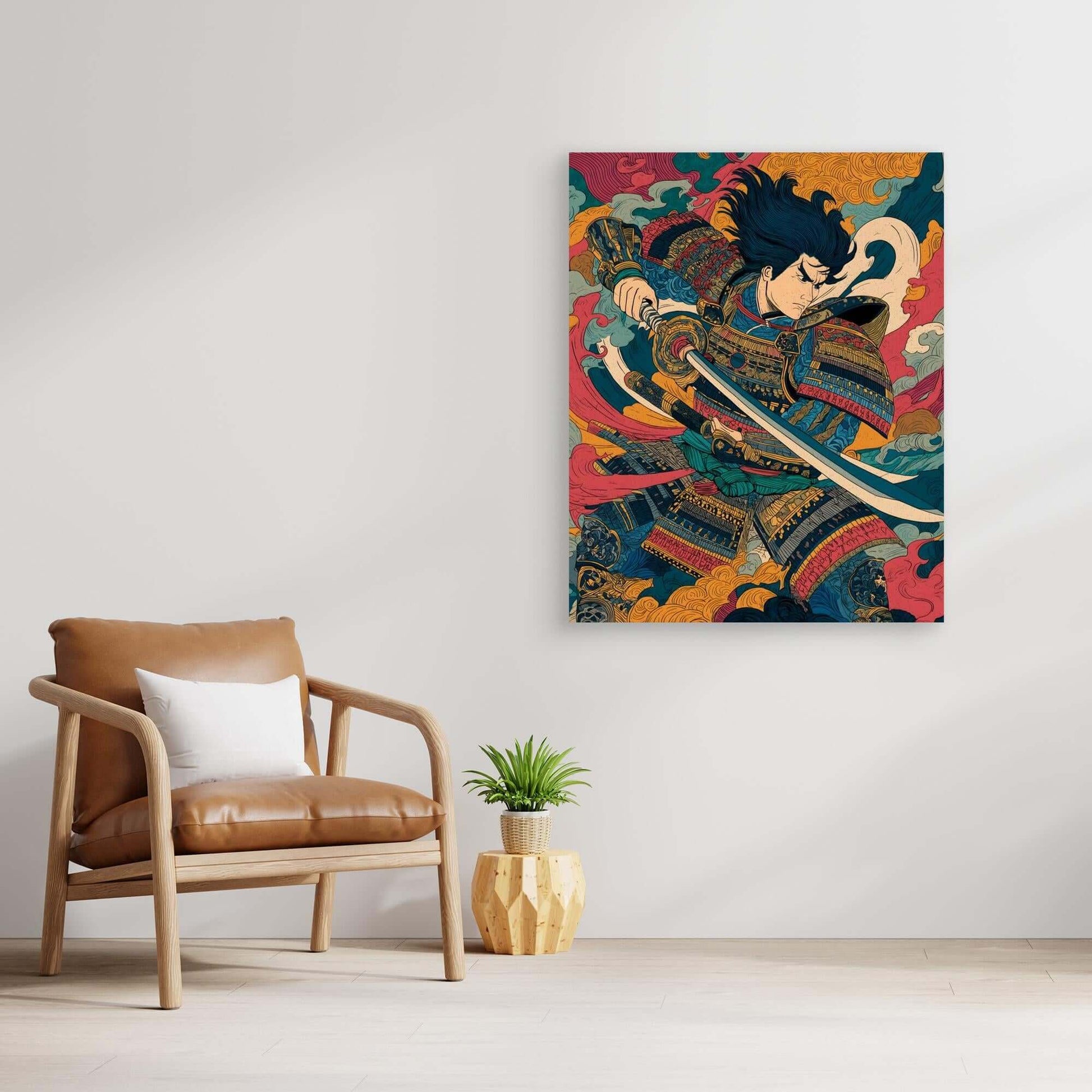 Colorful Samurai Warrior Ukiyo-e Art Print Poster