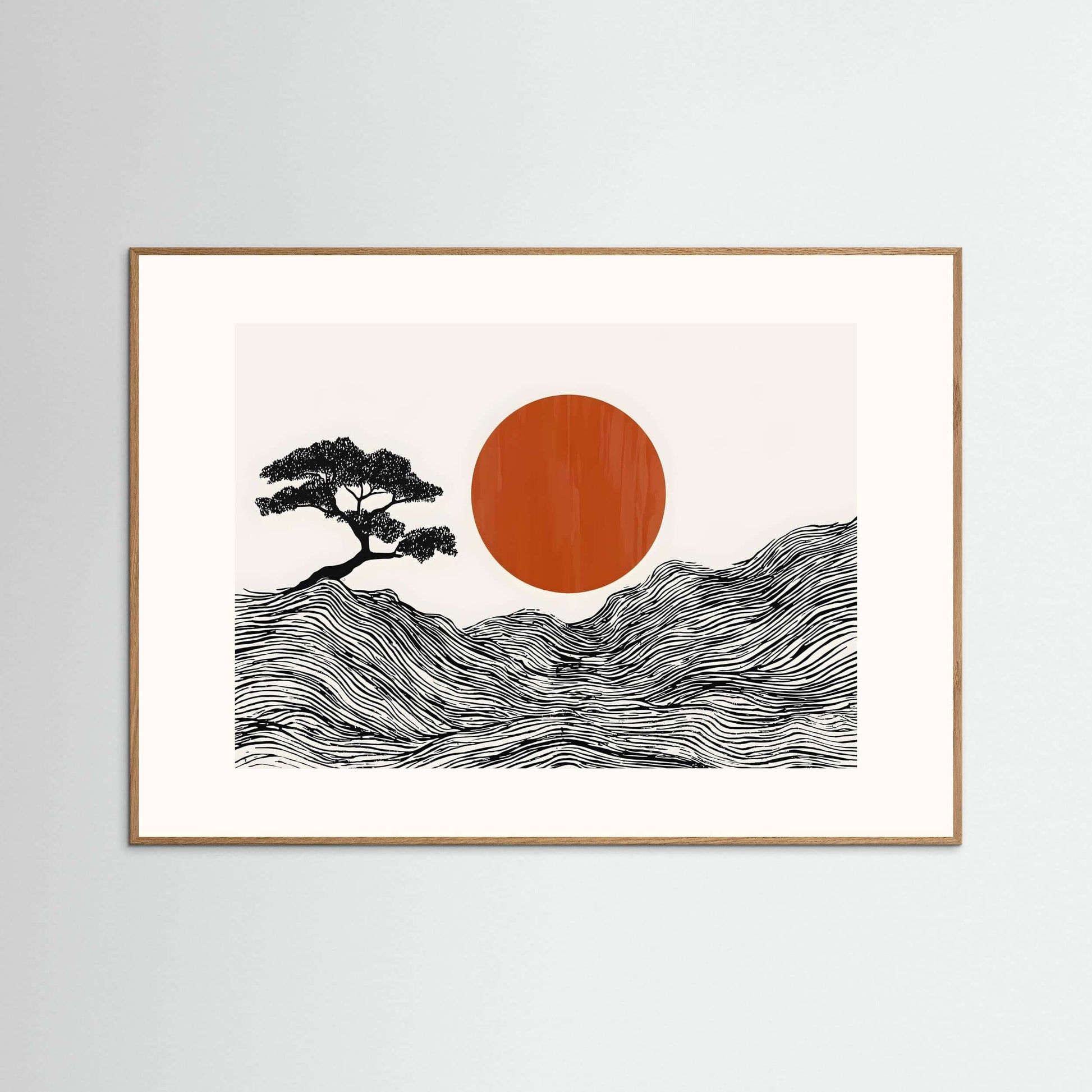 Japandi minimalist wall art-Rising Stillness 