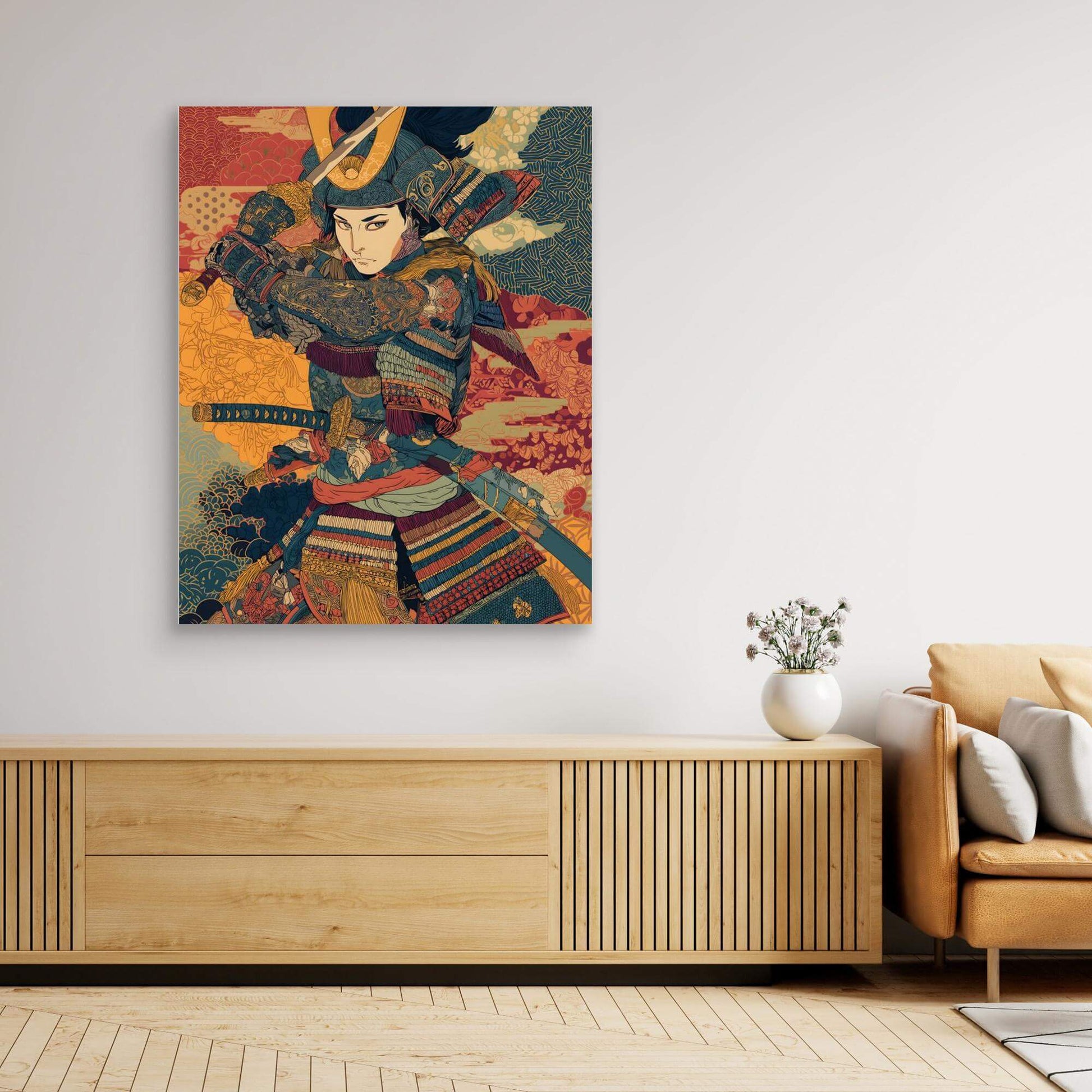 Japanese Warrior Woman Katana Ukiyo-e Poster