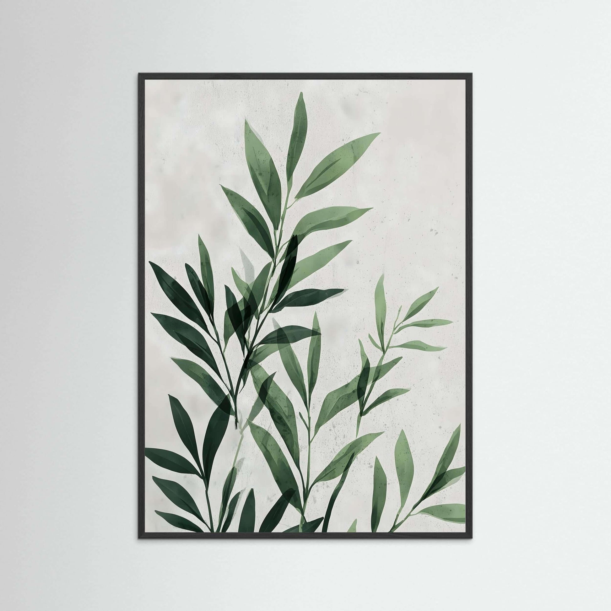 Quiet Leaves – Japandi-Inspired Minimalist Botanical Wall Art Print