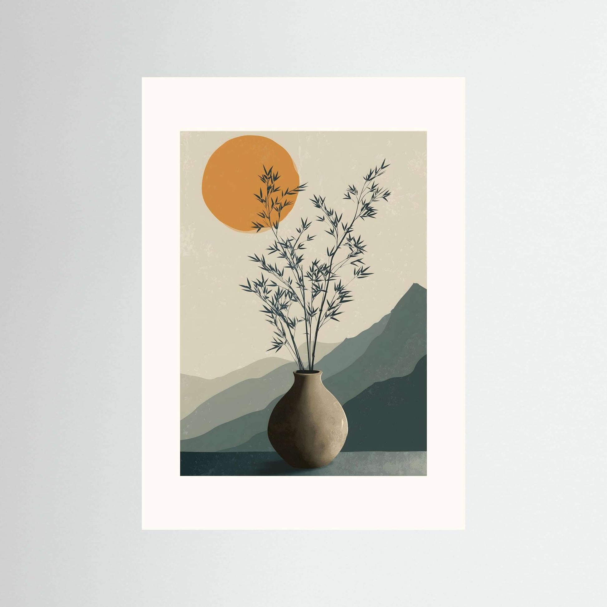Still Light – Japandi-Inspired Minimalist Botanical Wall Art Print