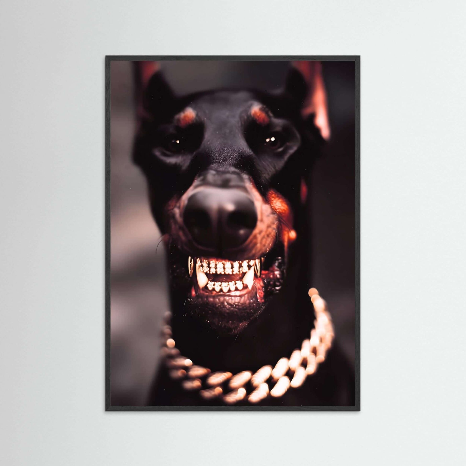  doberman wall art-Diamond Fang Doberman Print