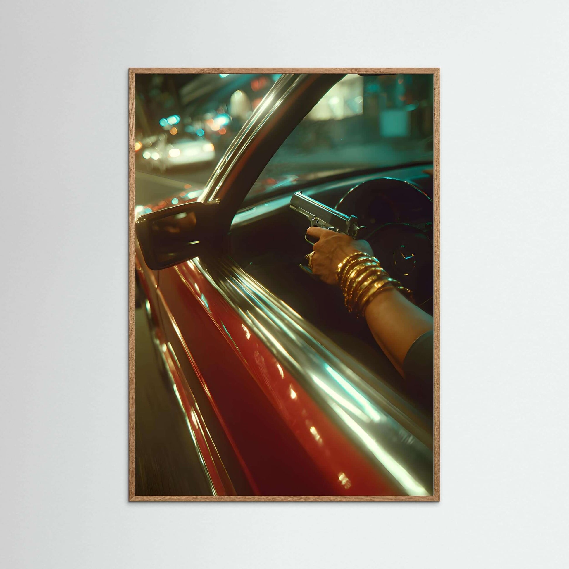  cinematic car wall art-Midnight Drive Tension Wall Art