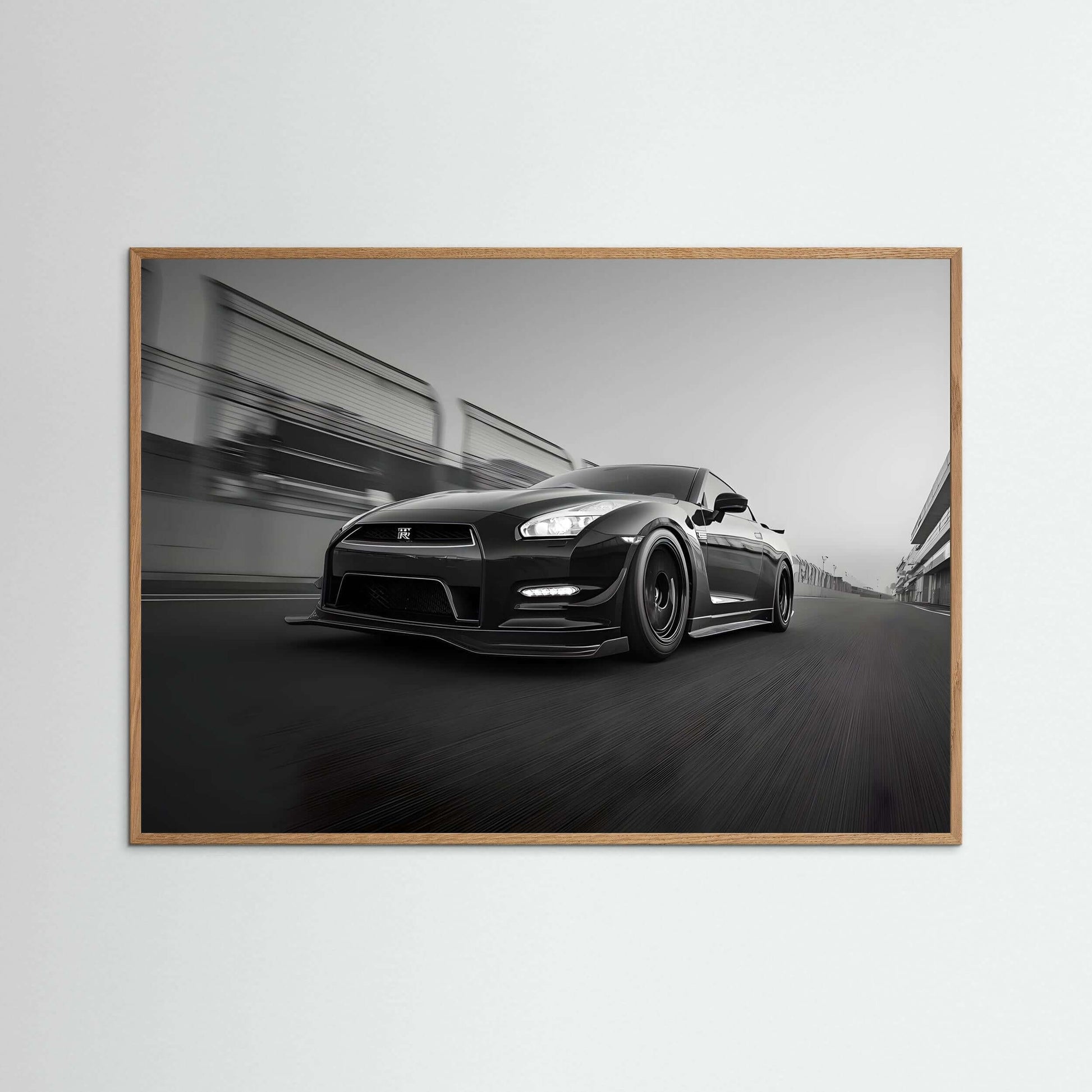 Nissan GT-R Black and White Track Performance