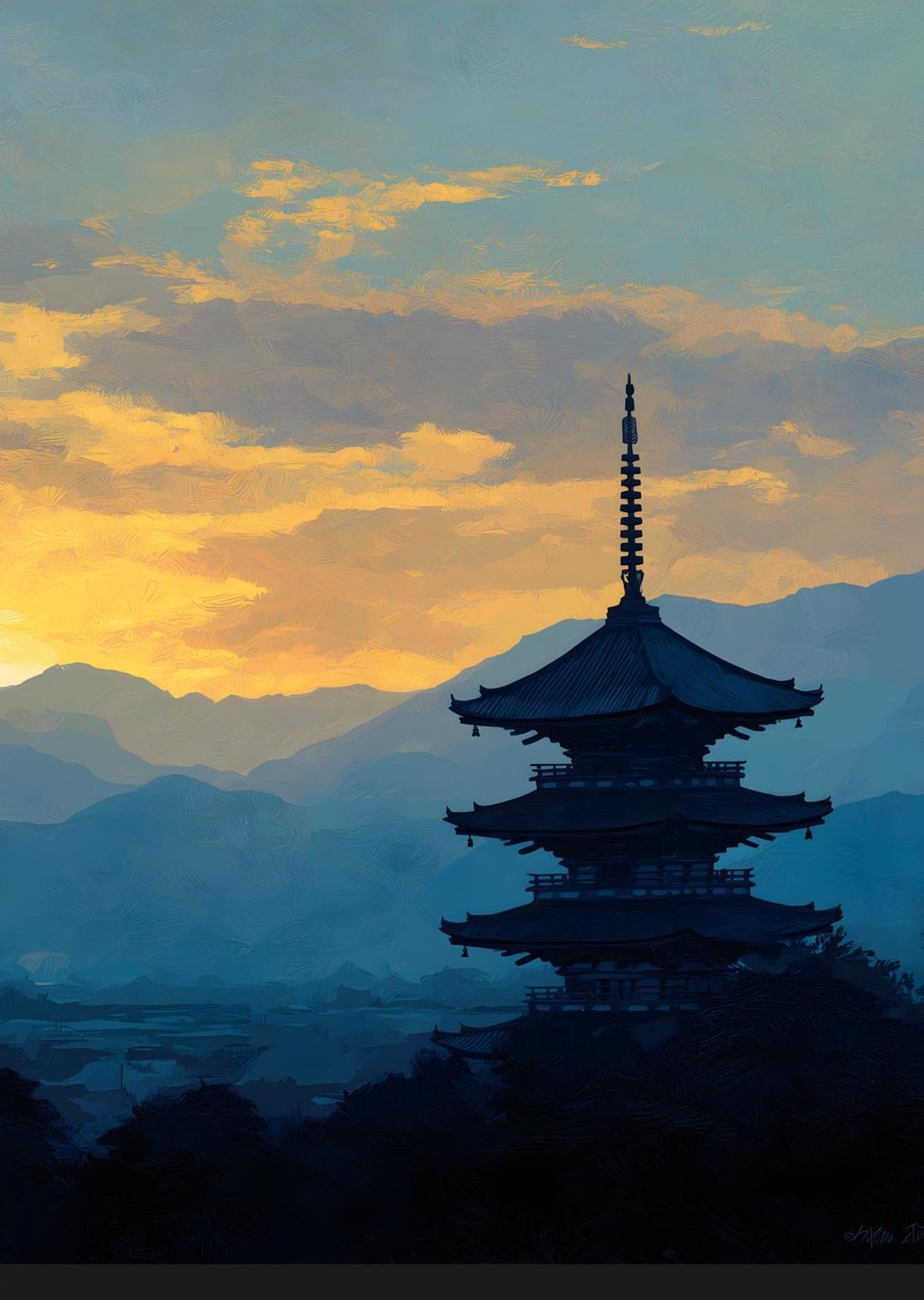 Pagoda at Sunset