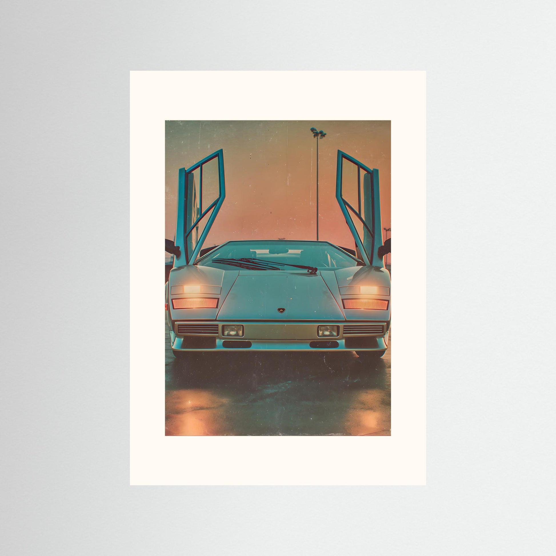 Icon Awakened Wall Art – Retro Supercar Canvas Print with Scissor Doors