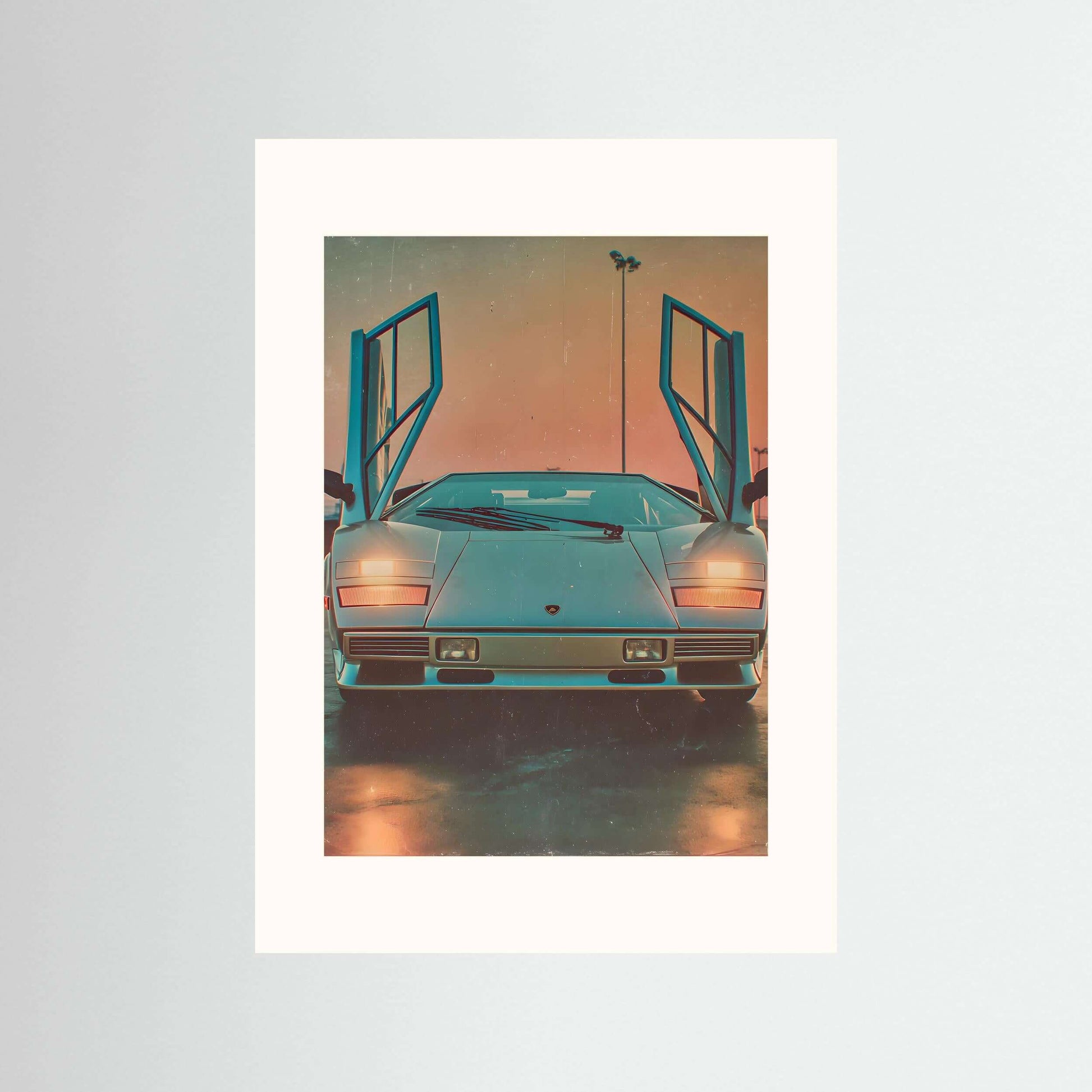 Icon Awakened Wall Art – Retro Supercar Canvas Print with Scissor Doors