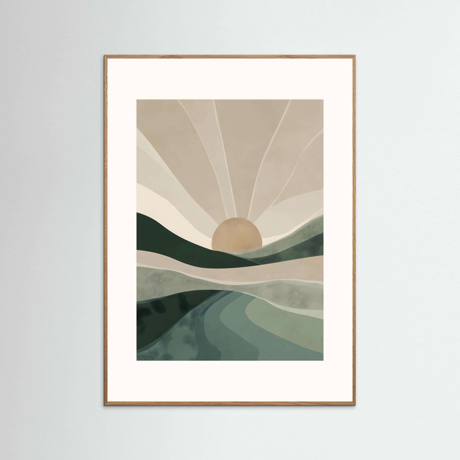 Japandi minimalist landscape art-Quiet Horizon 