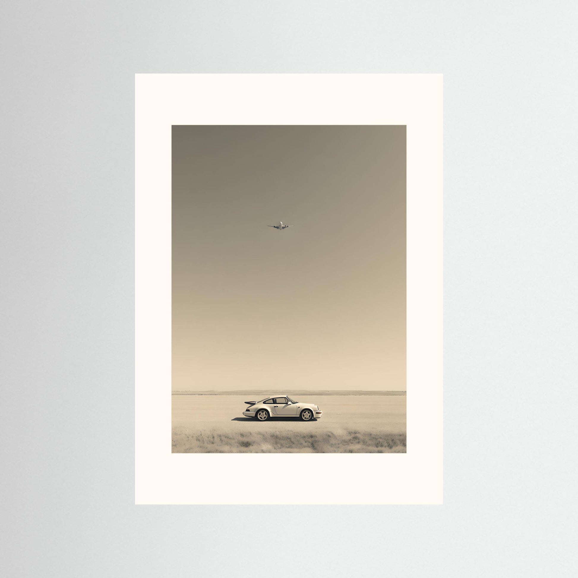 Minimalist Porsche 911 Desert Landscape