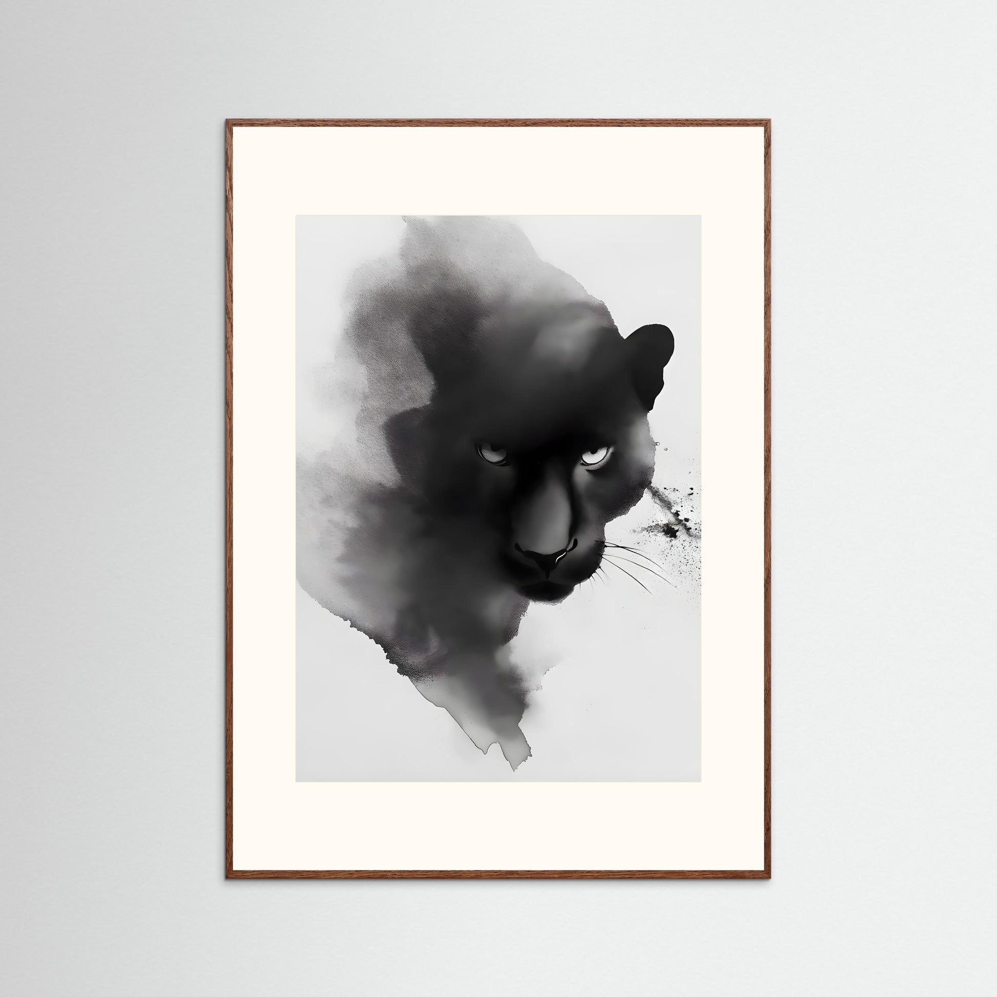 Ink Panther – Monochrome Abstract Animal Wall Art