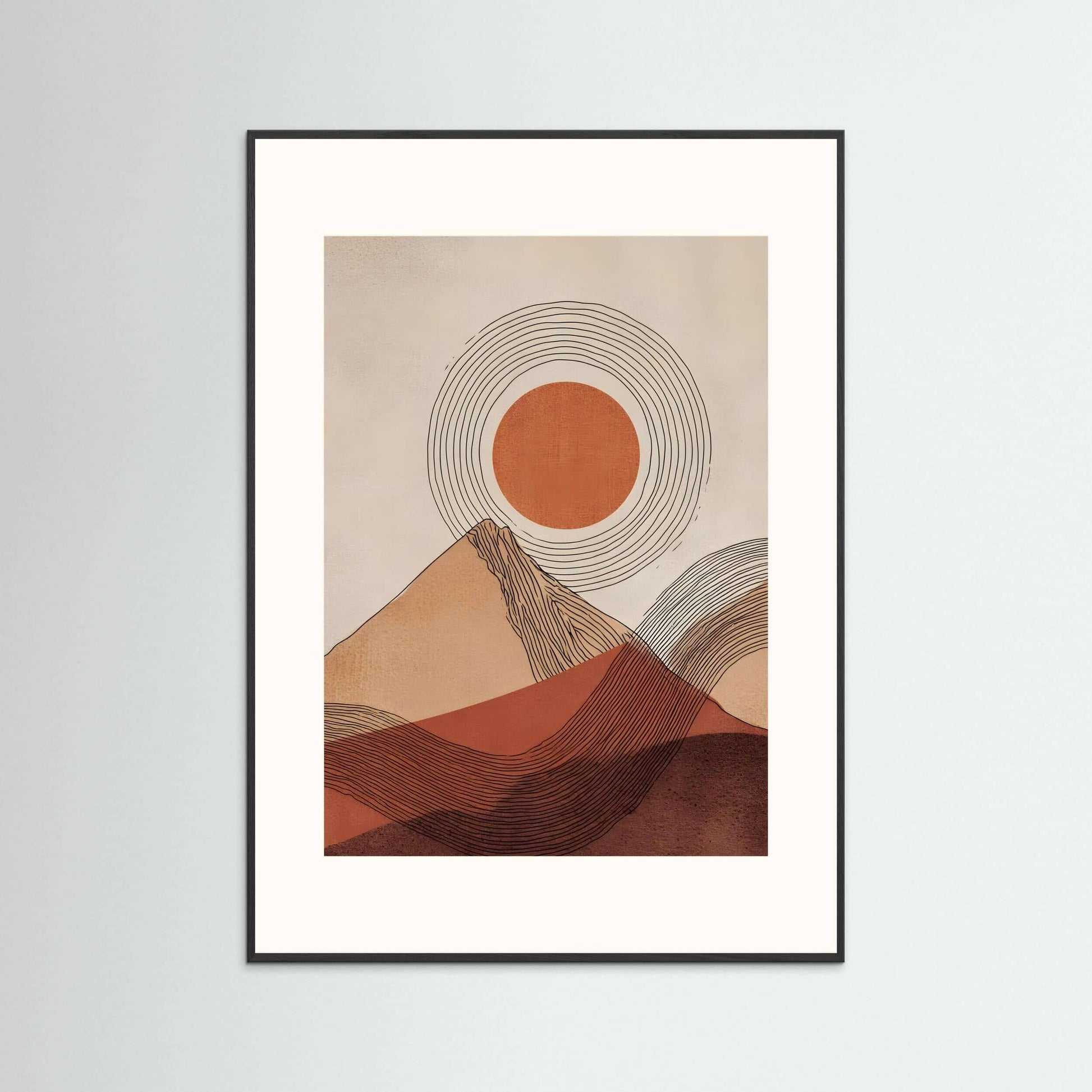 Earth & Horizon – Japandi-Inspired Minimalist Landscape Wall Art Print