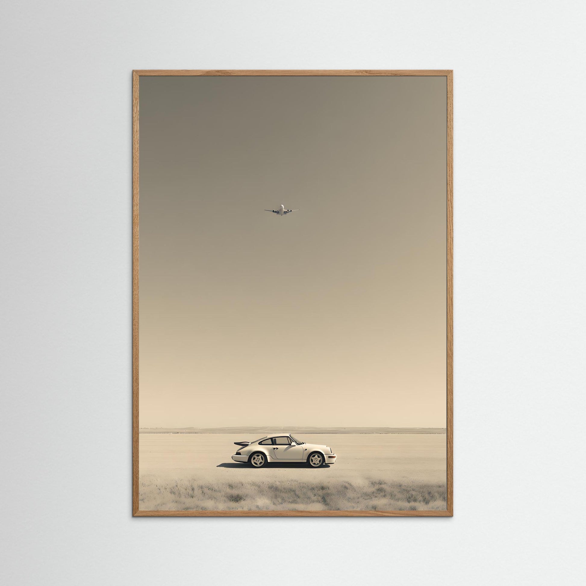 Minimalist Porsche 911 Desert Landscape