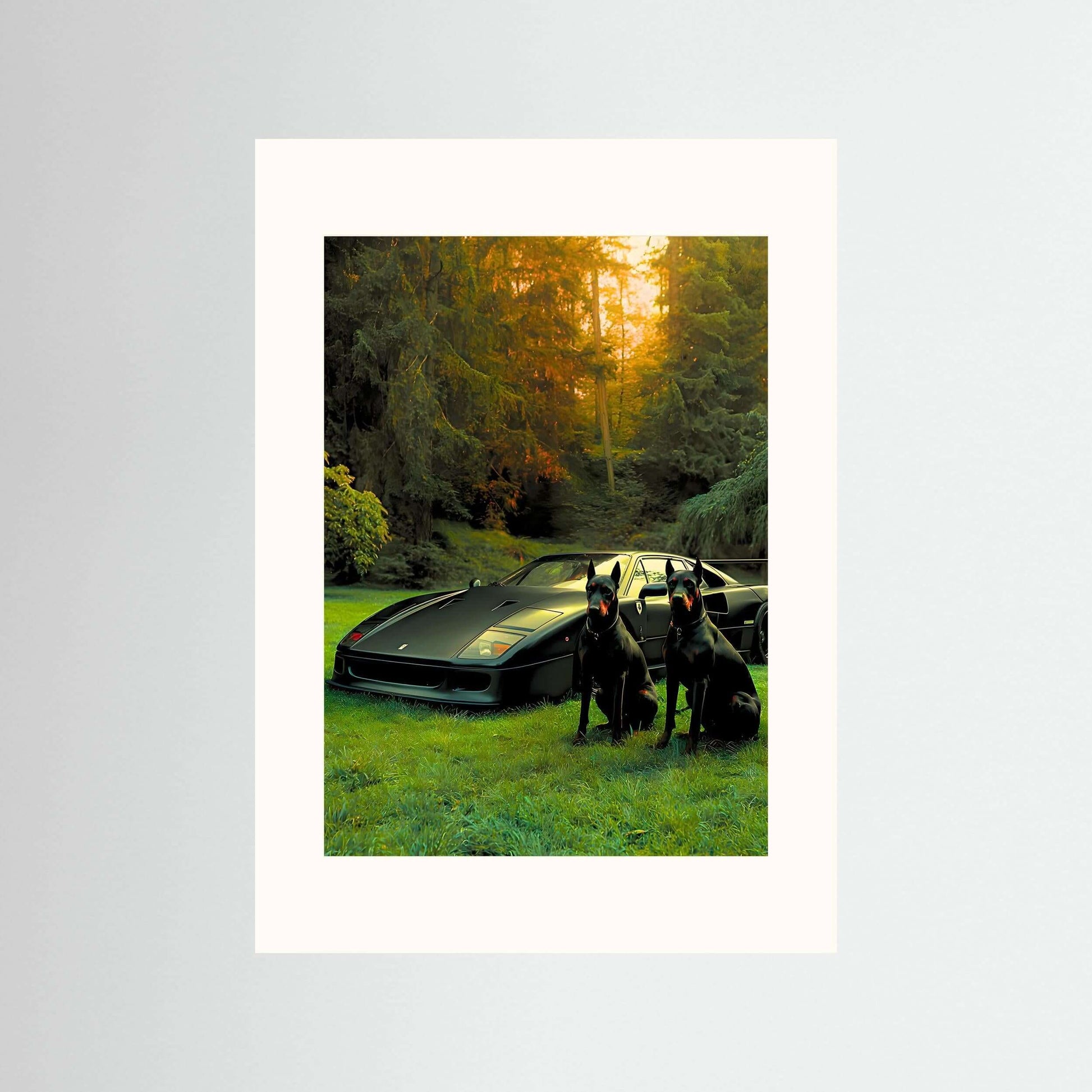 black supercar doberman wall art-Midnight Guardians Wall Art 