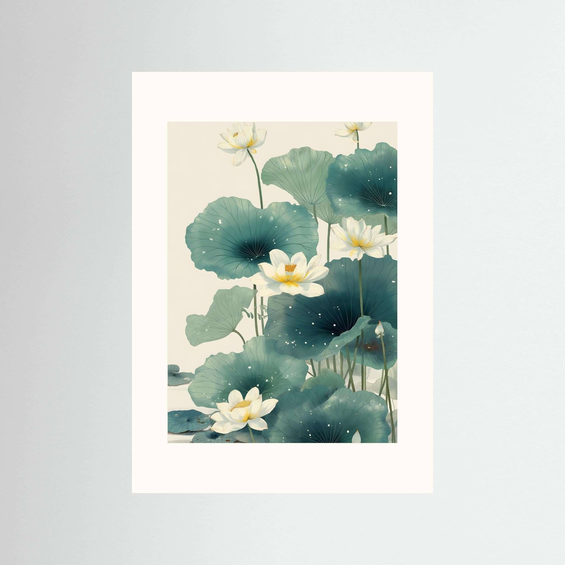  Japandi botanical wall art-Lotus Stillness