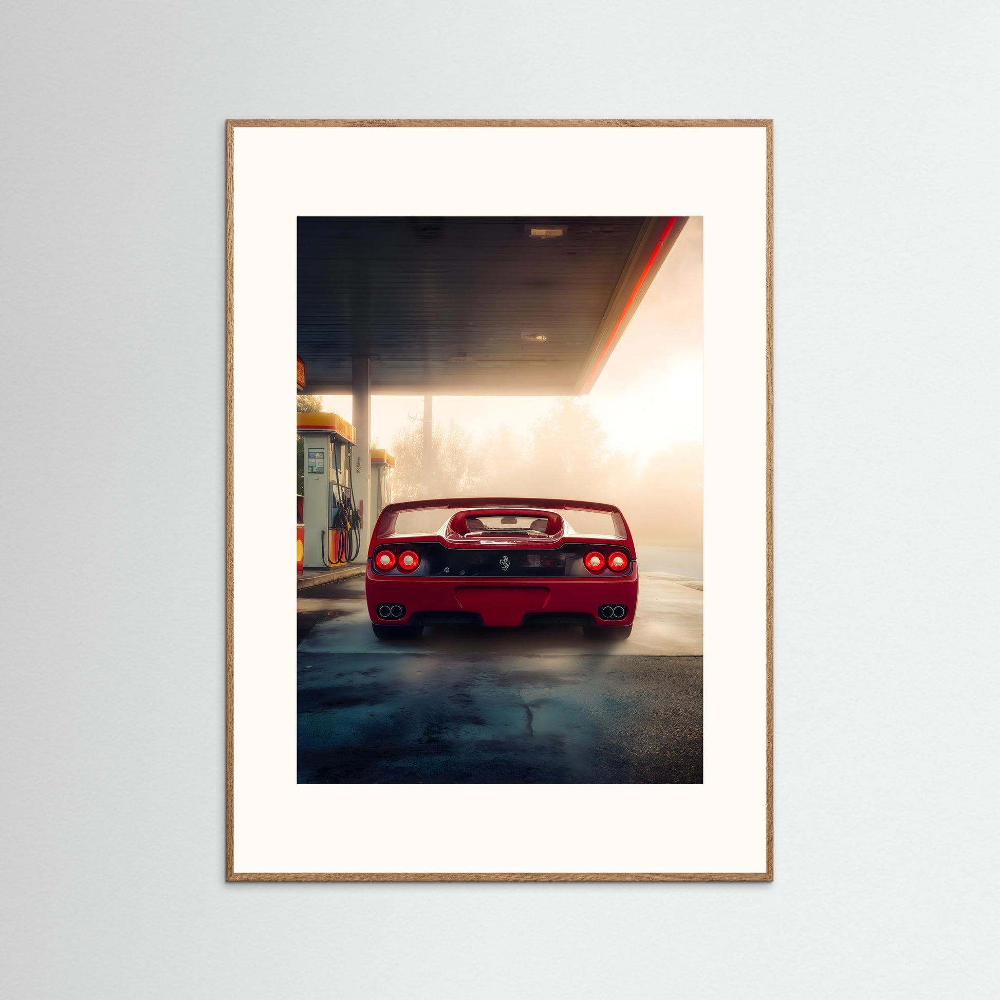 Red Supercar at Dawn Wall Art – Cinematic Automotive Canvas Print