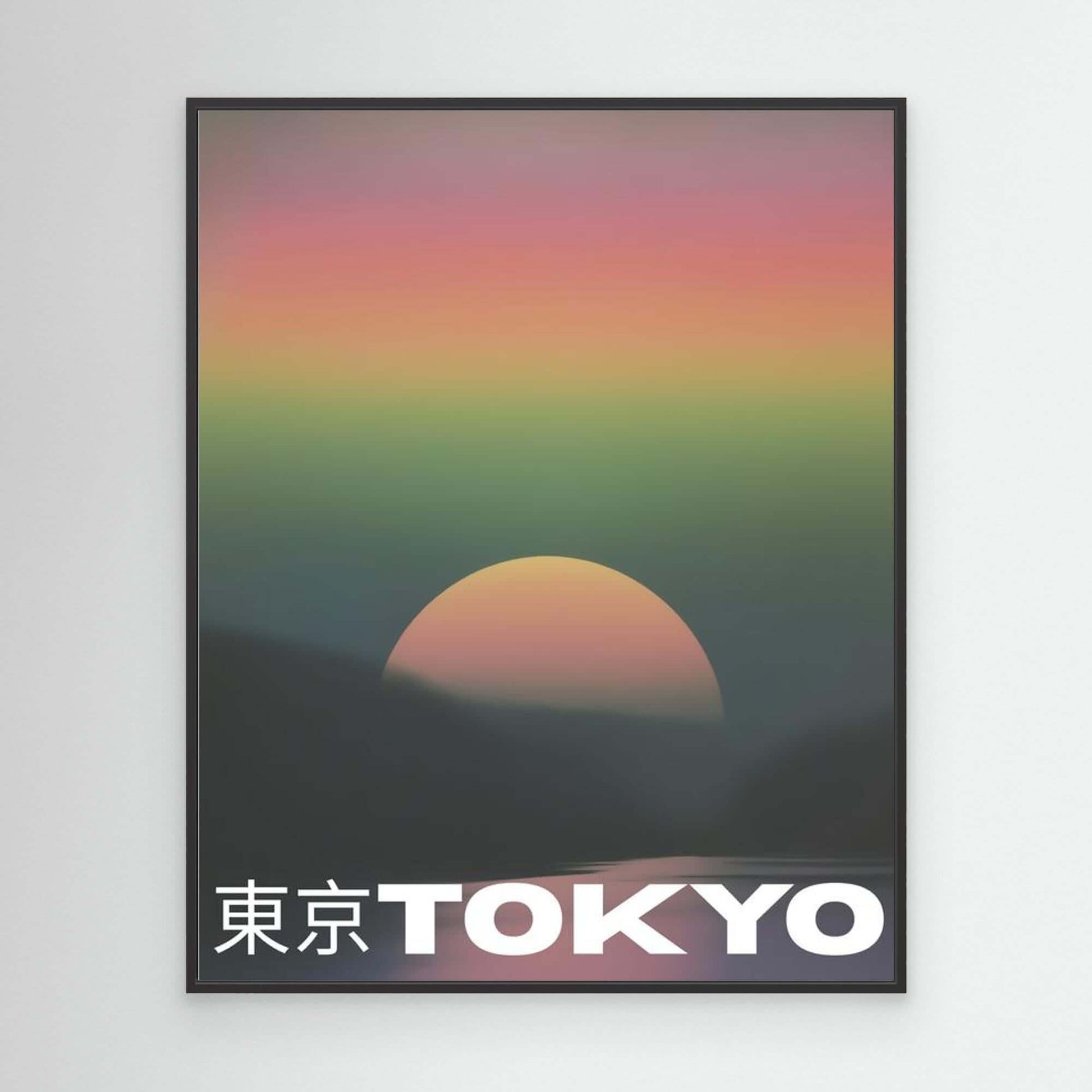 Tokyo Sunset Canvas Art Print | Japanese Cityscape Gradient Poster
