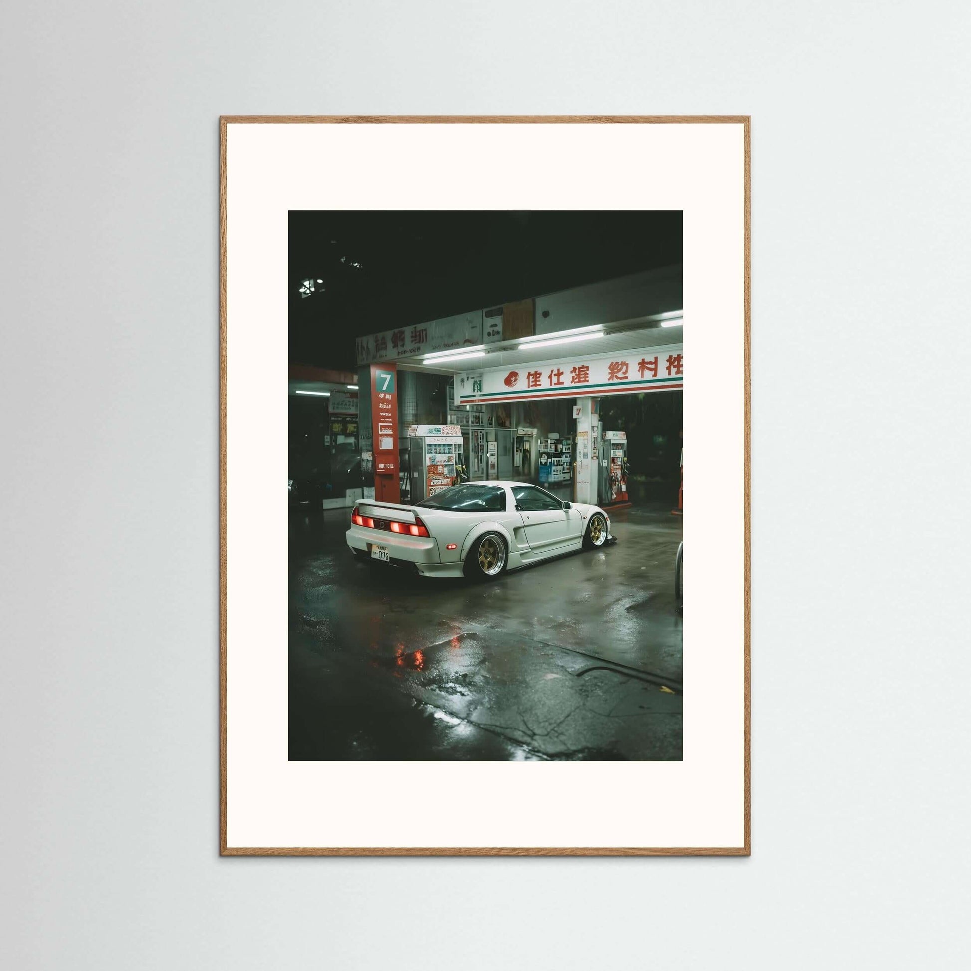 Japanese Night Gas Station Wall Art – JDM Street Scene Canvas Print