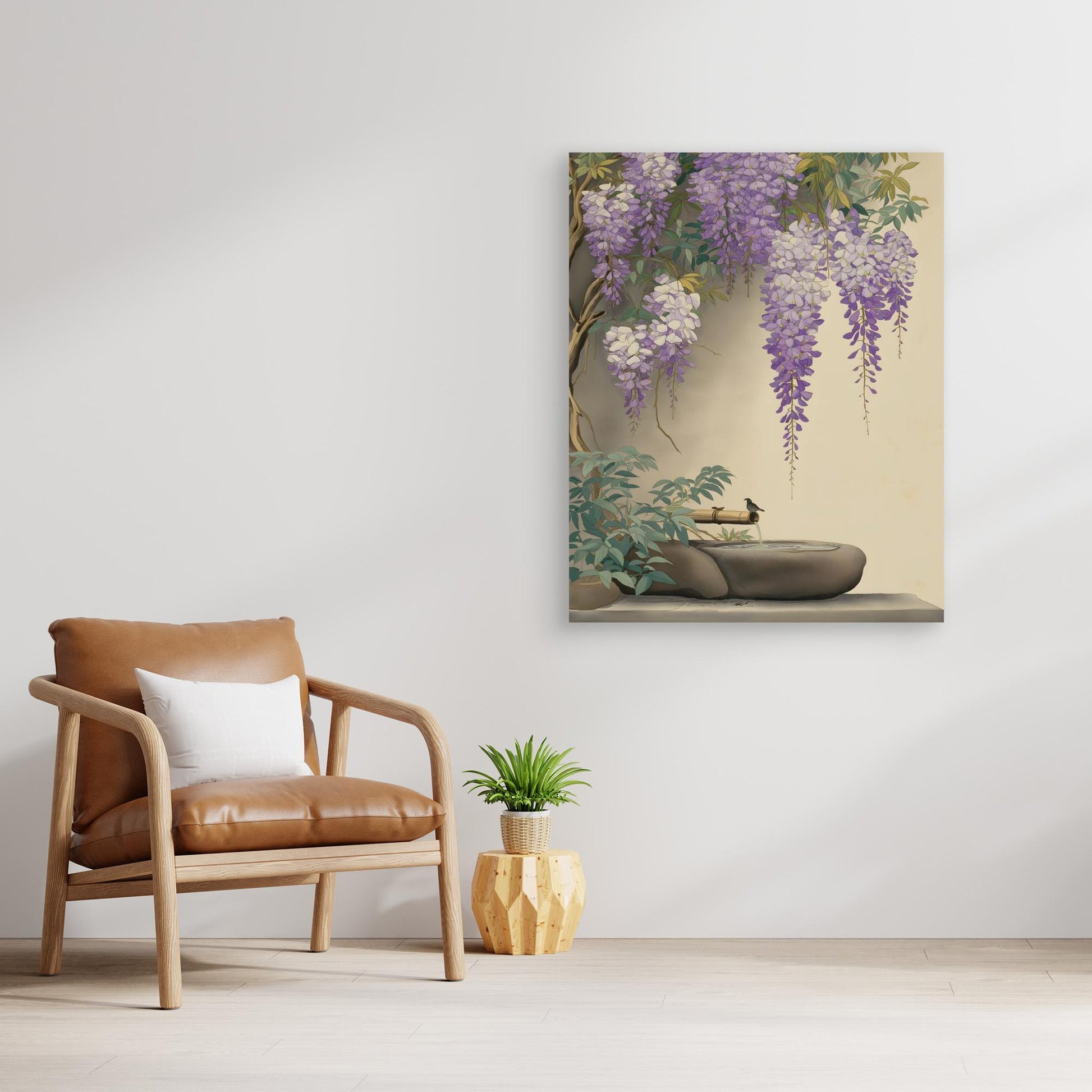 Japanese Wisteria Garden Zen Art Print Poster