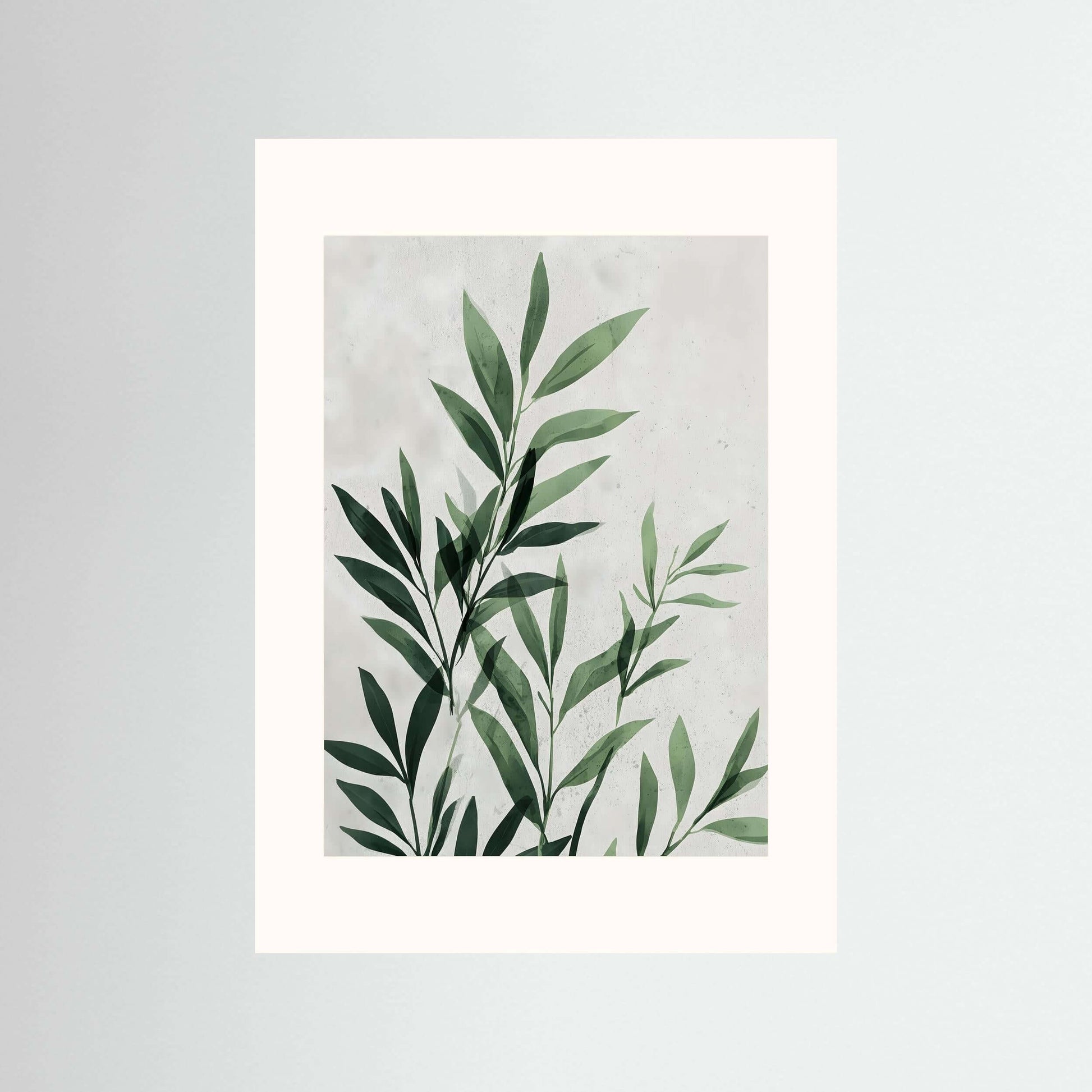 Quiet Leaves – Japandi-Inspired Minimalist Botanical Wall Art Print