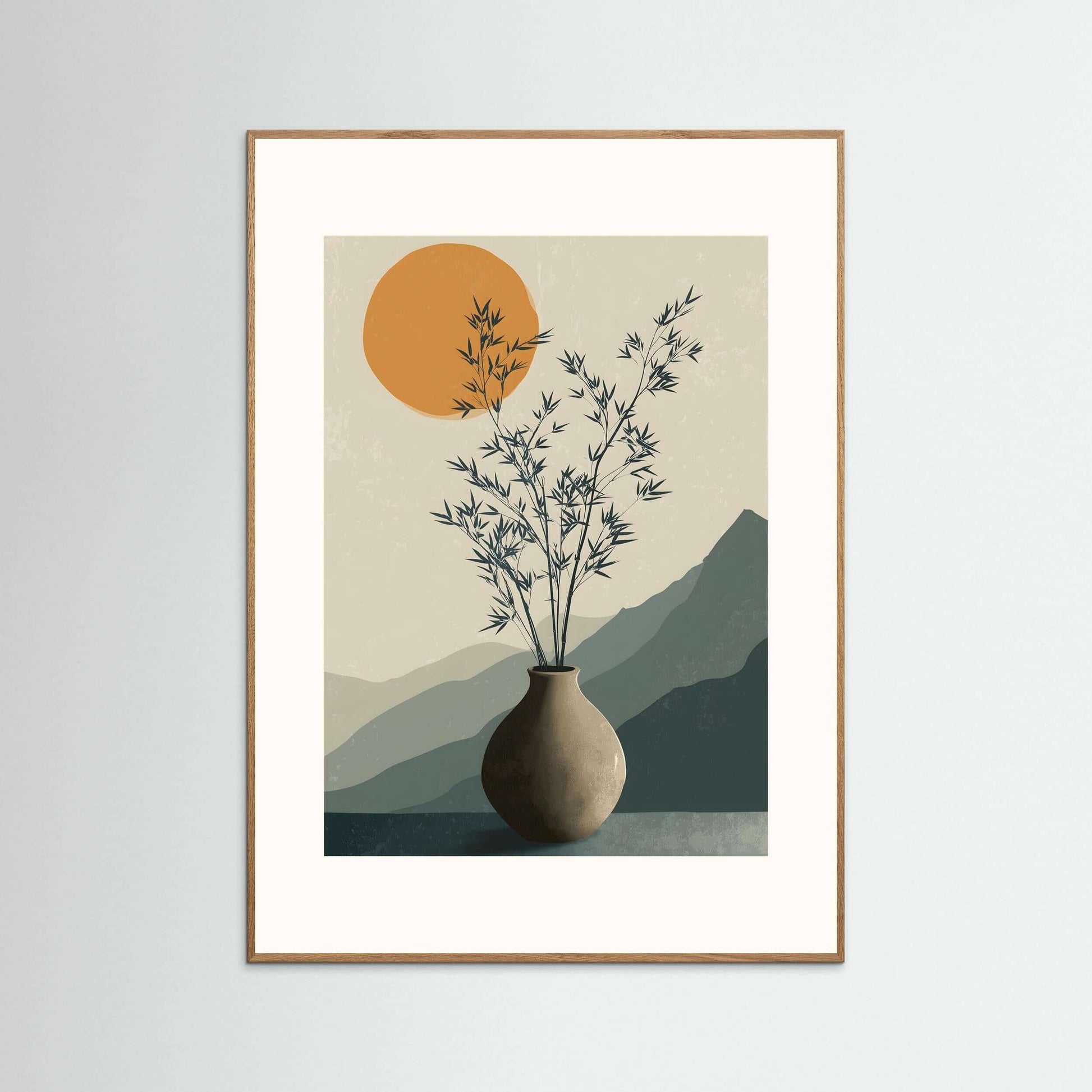 Still Light – Japandi-Inspired Minimalist Botanical Wall Art Print