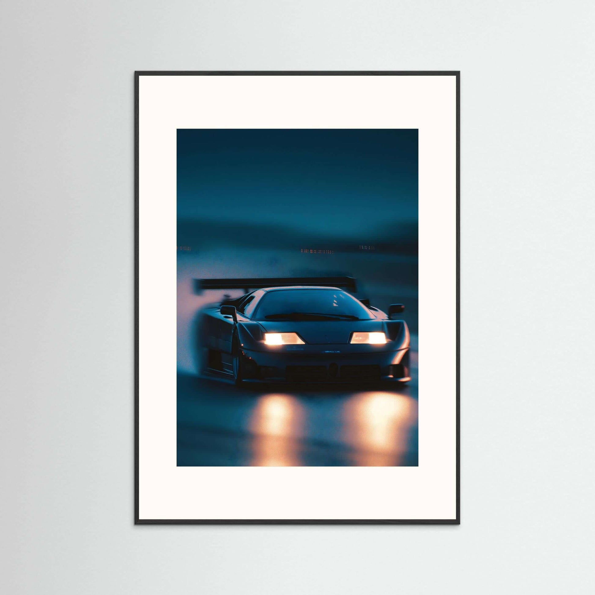  supercar wall art-Midnight Supercar Front View Print