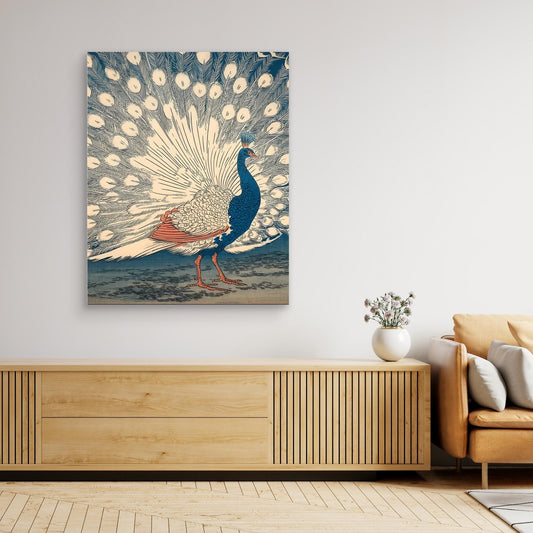 Peacock Ukiyo-e Art Print Japanese Woodblock Style
