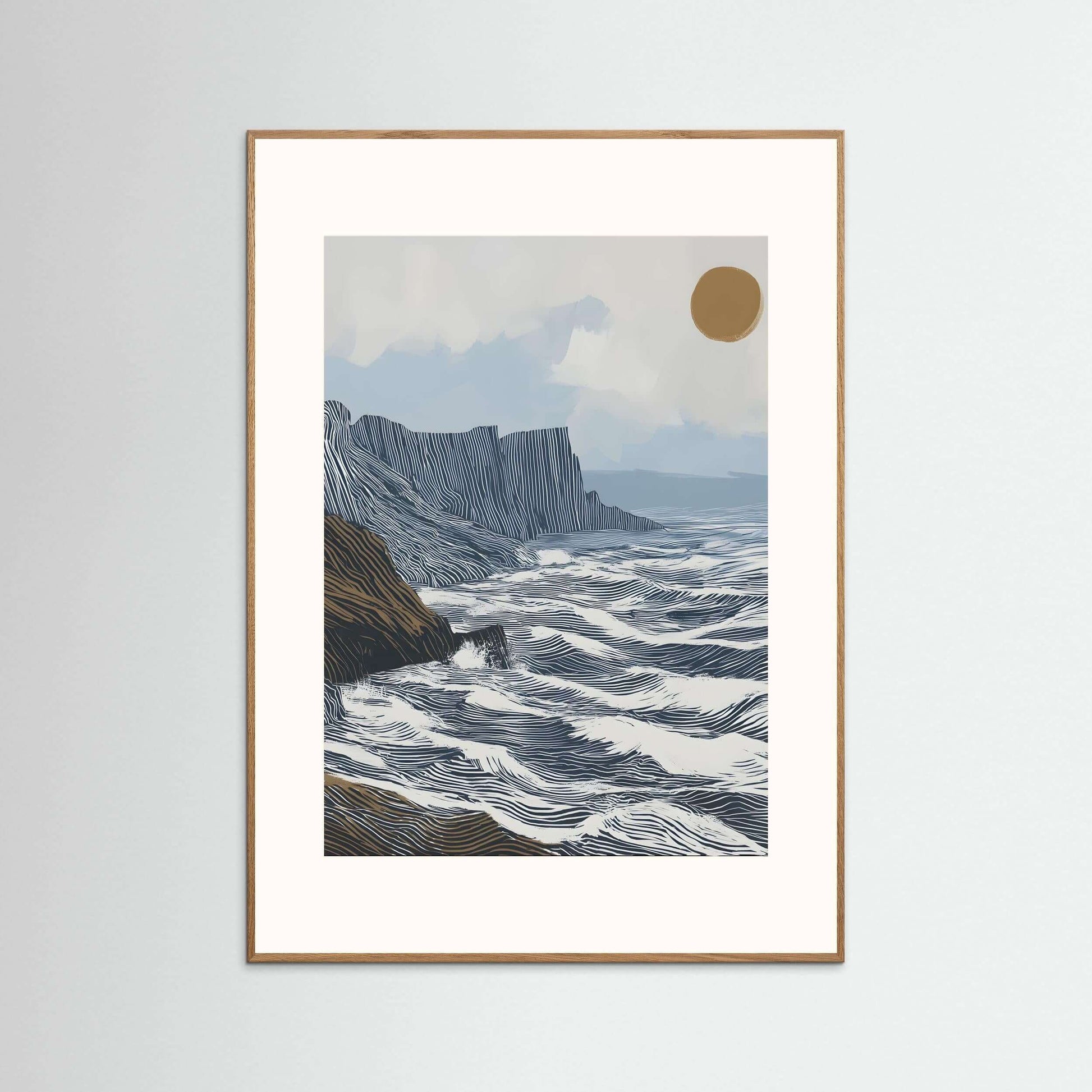 coastal cliff art print-Edge of Still Water 