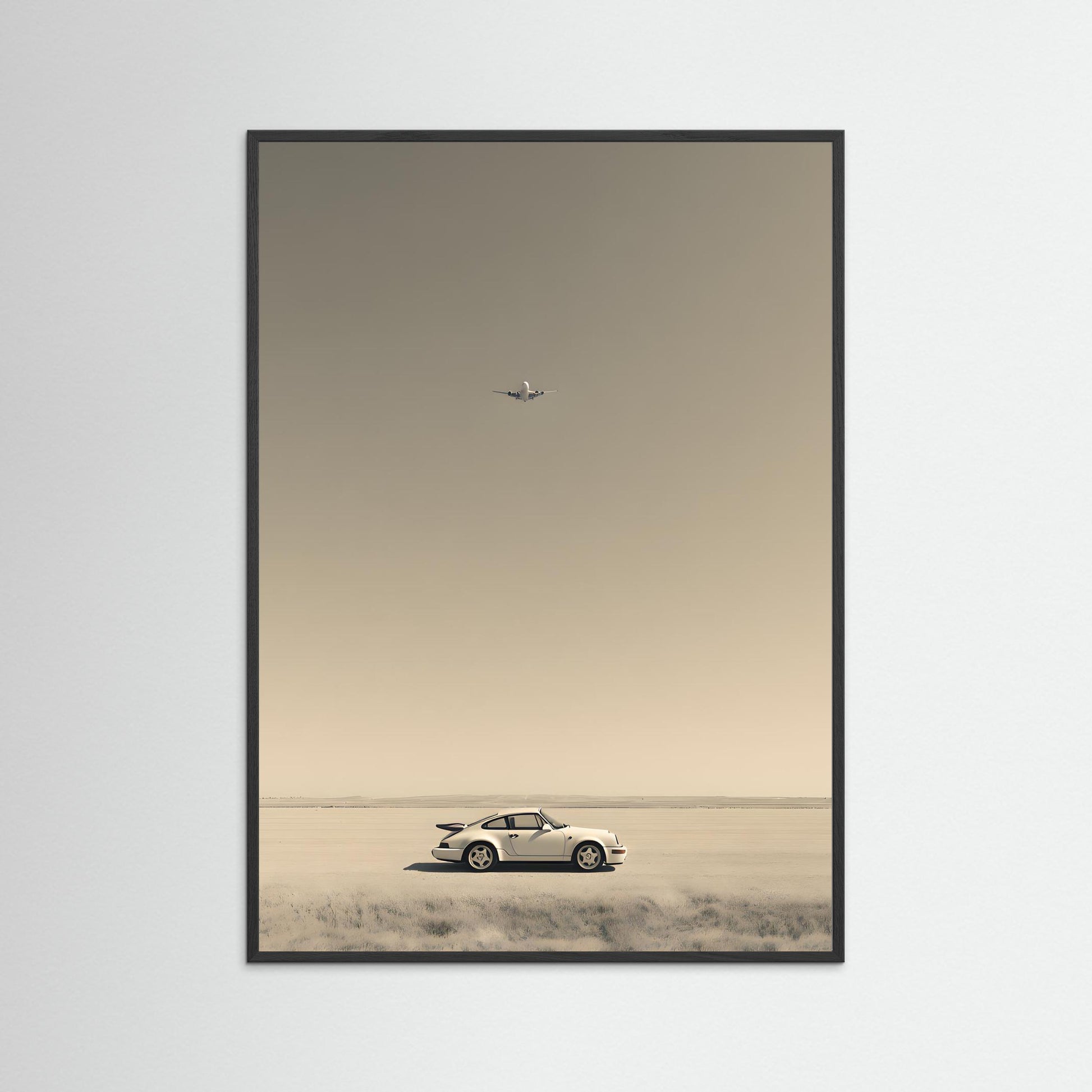 Minimalist Porsche 911 Desert Landscape